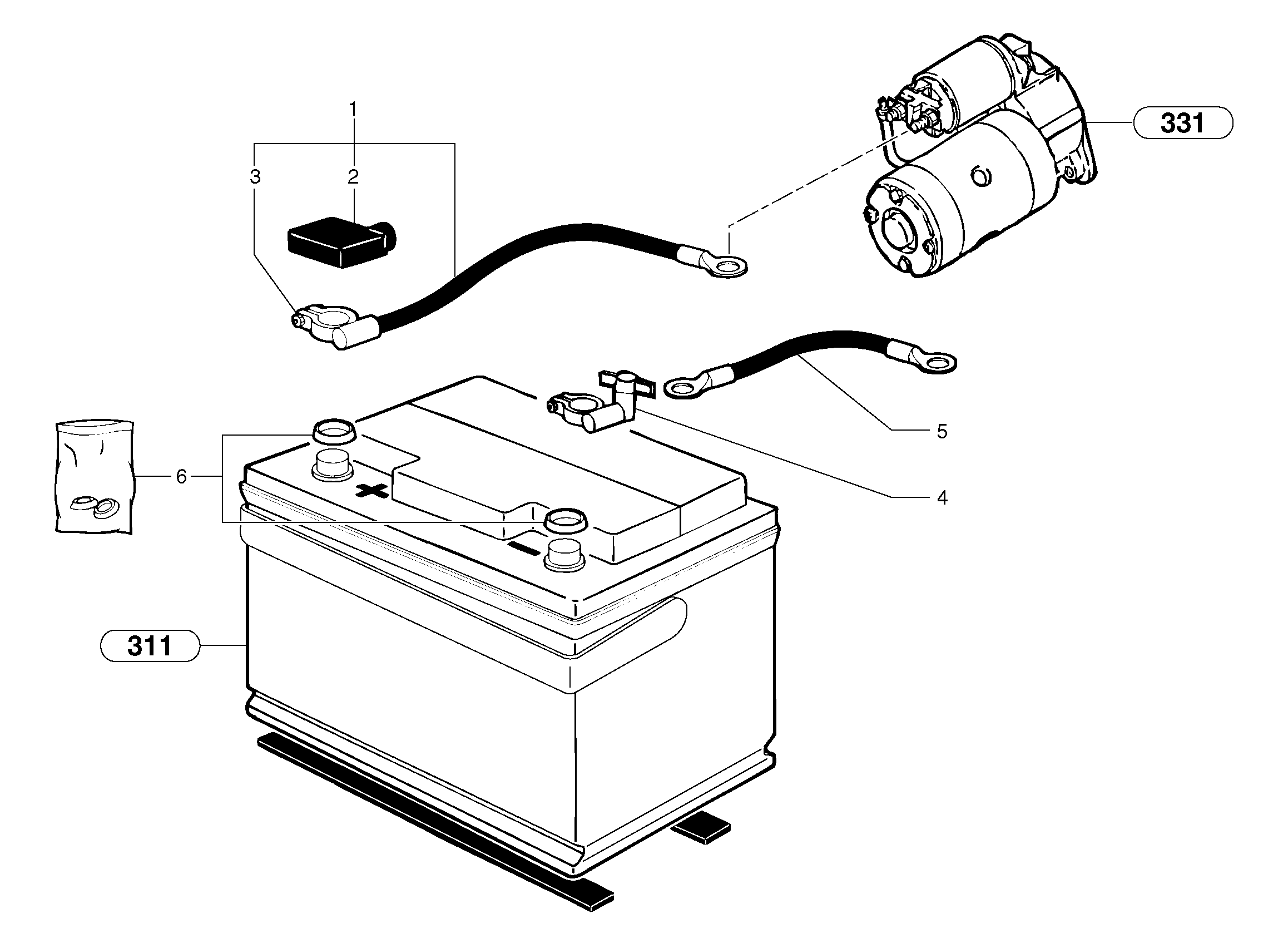 Electrical system / battery — volvo parts diagram