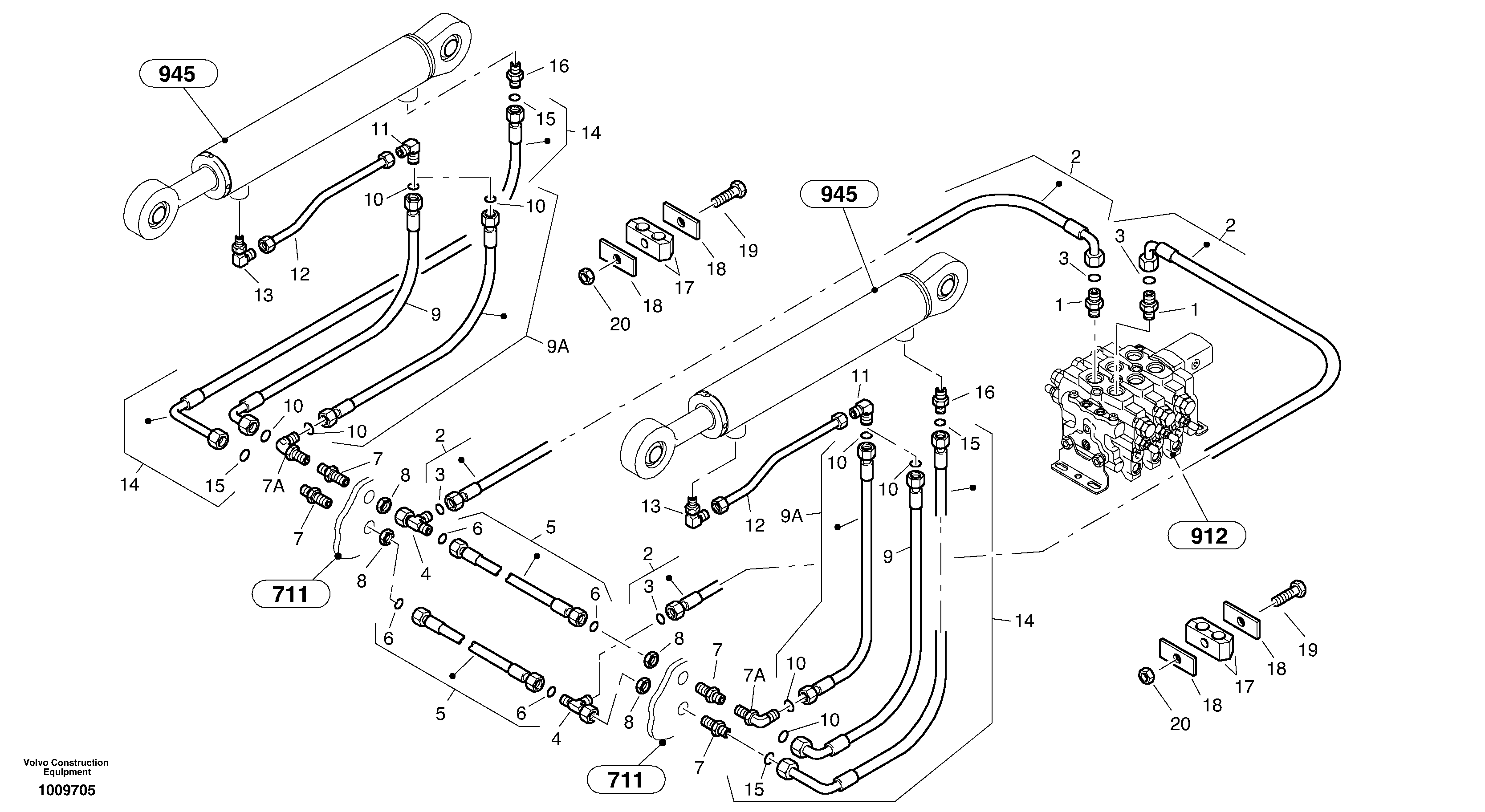 Hydraulic lines - lift hydraulic — volvo parts diagram