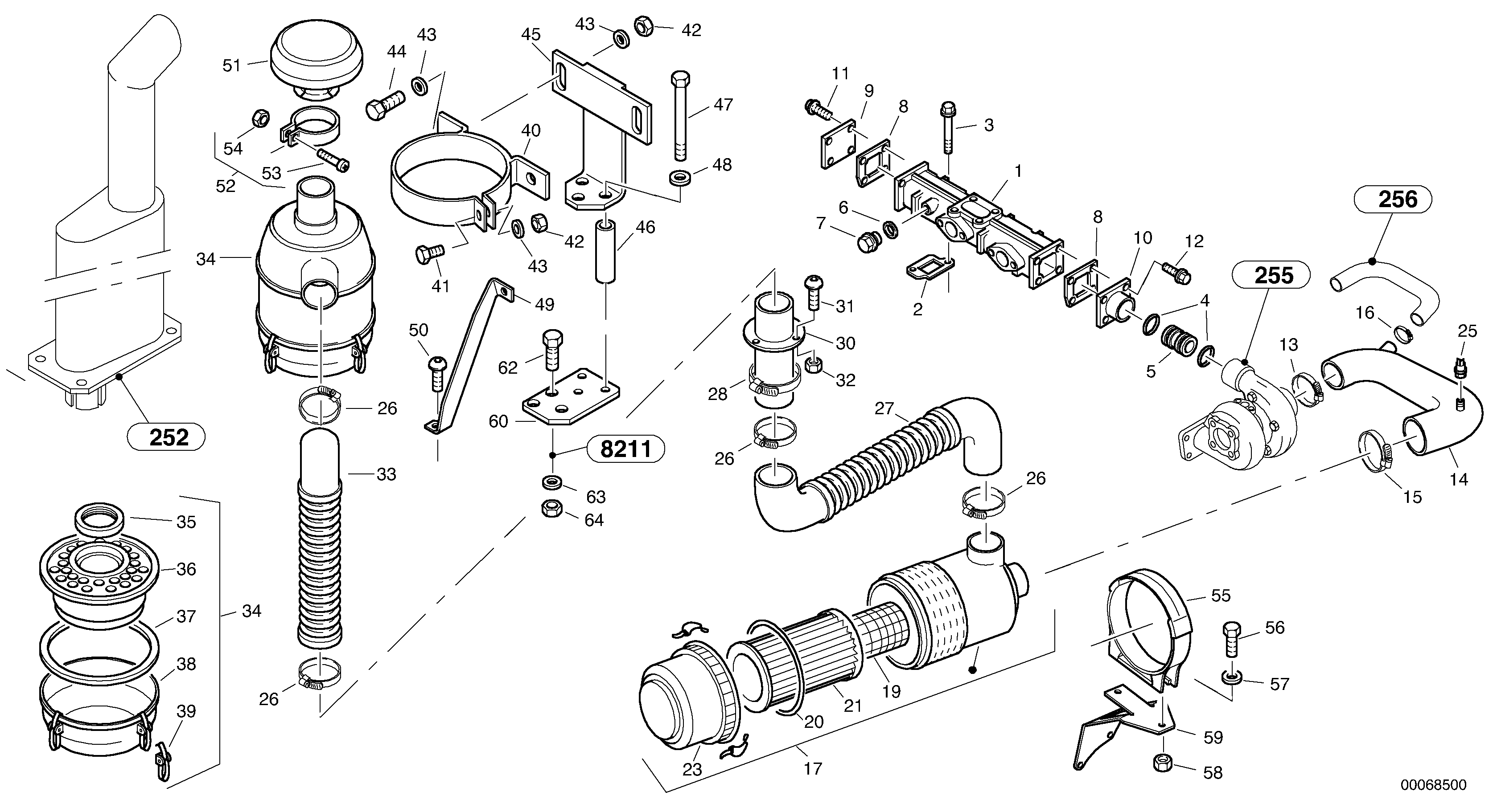 Prefilter - Oil bath air filter — volvo parts diagram