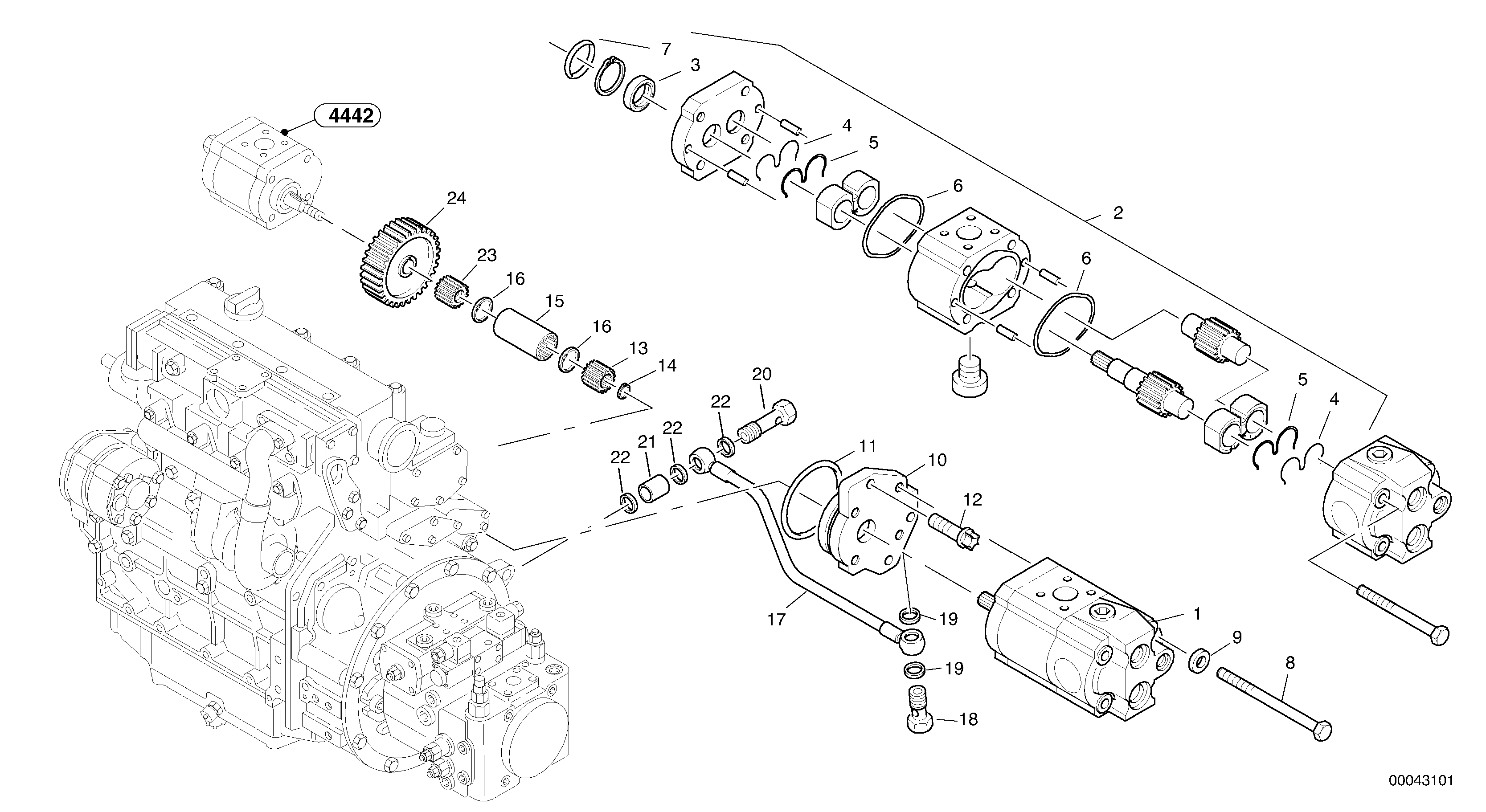 Steering pump — volvo parts diagram
