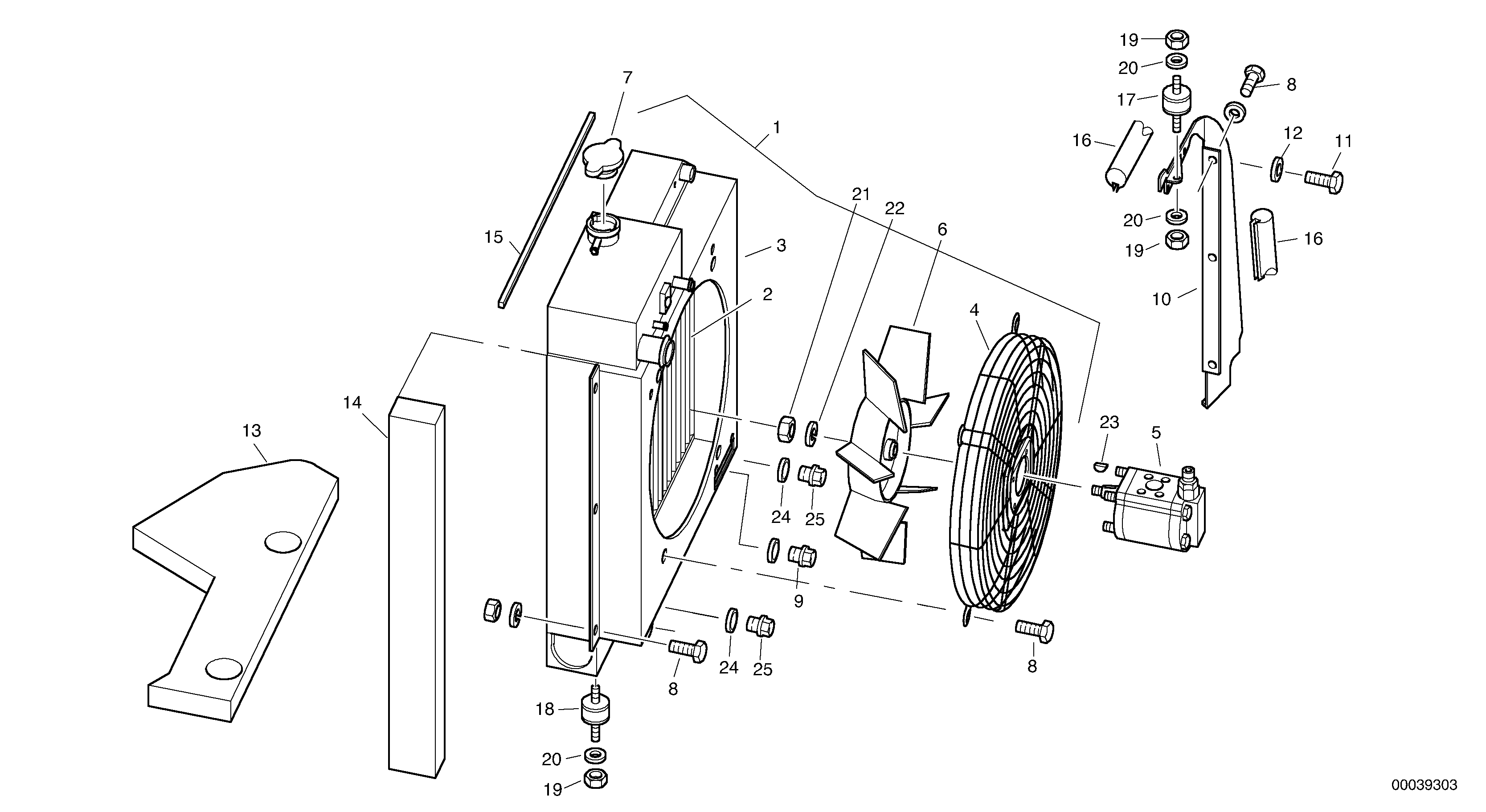 Cooler with attaching parts — volvo parts diagram