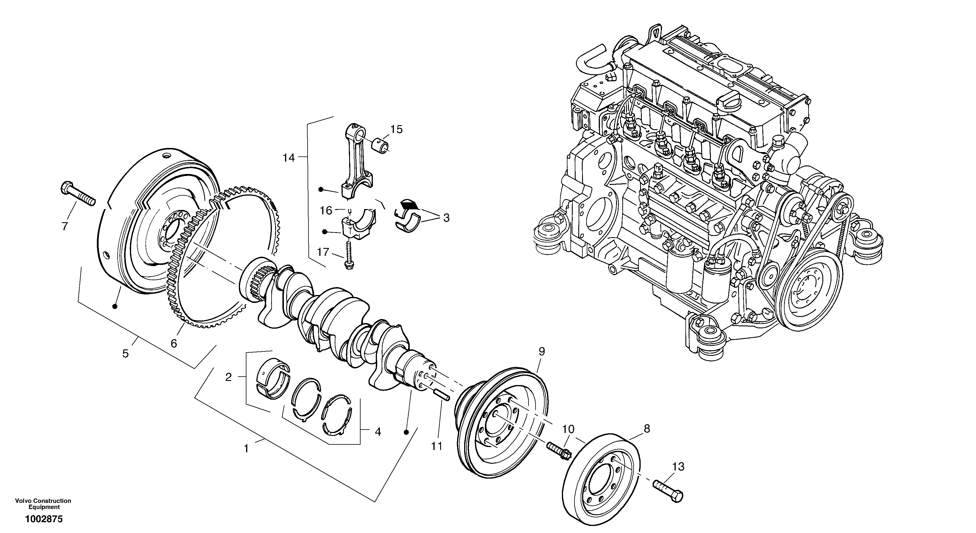 Crankshaft — volvo parts diagram