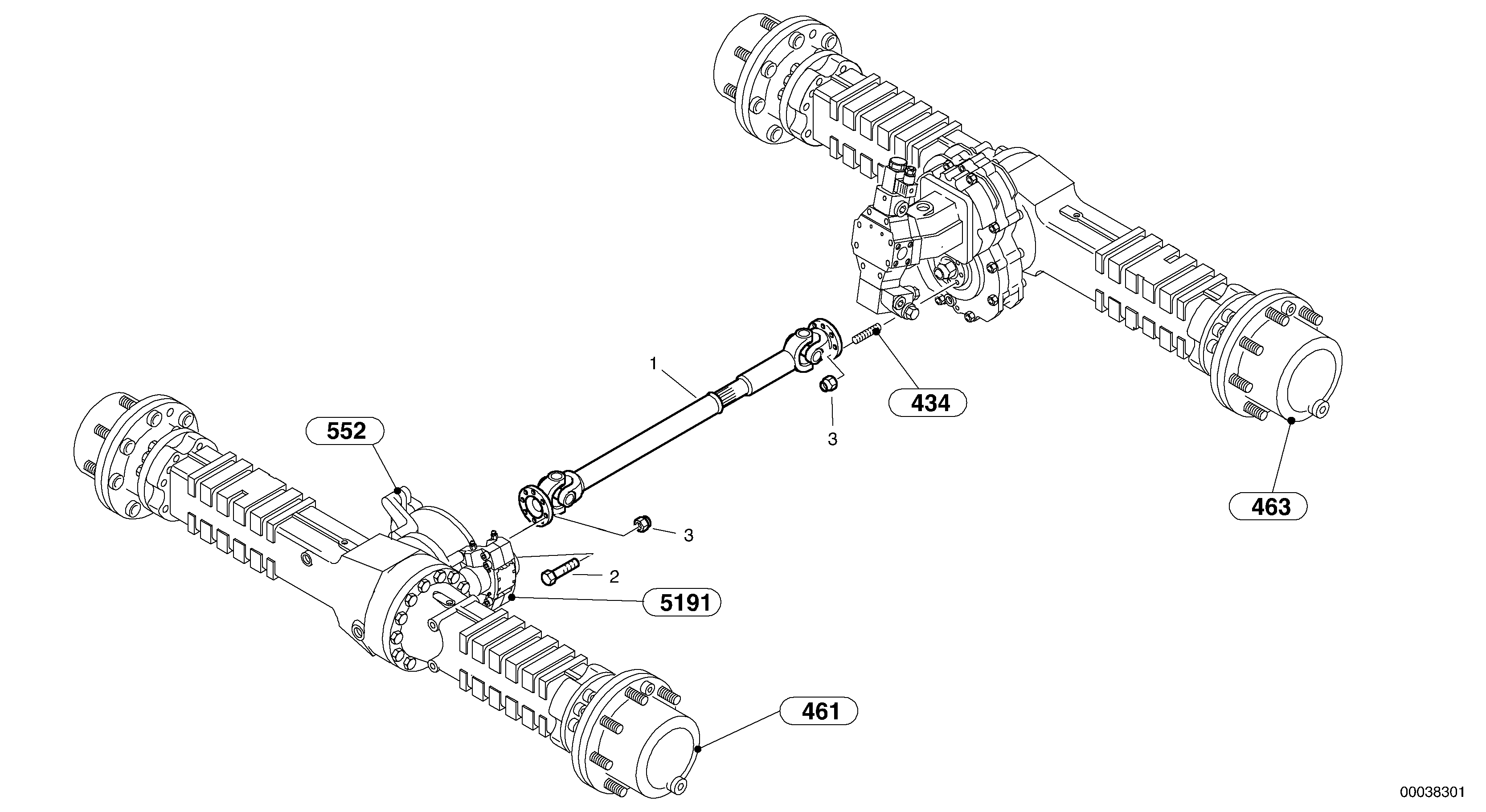 Cardan shaft — volvo parts diagram