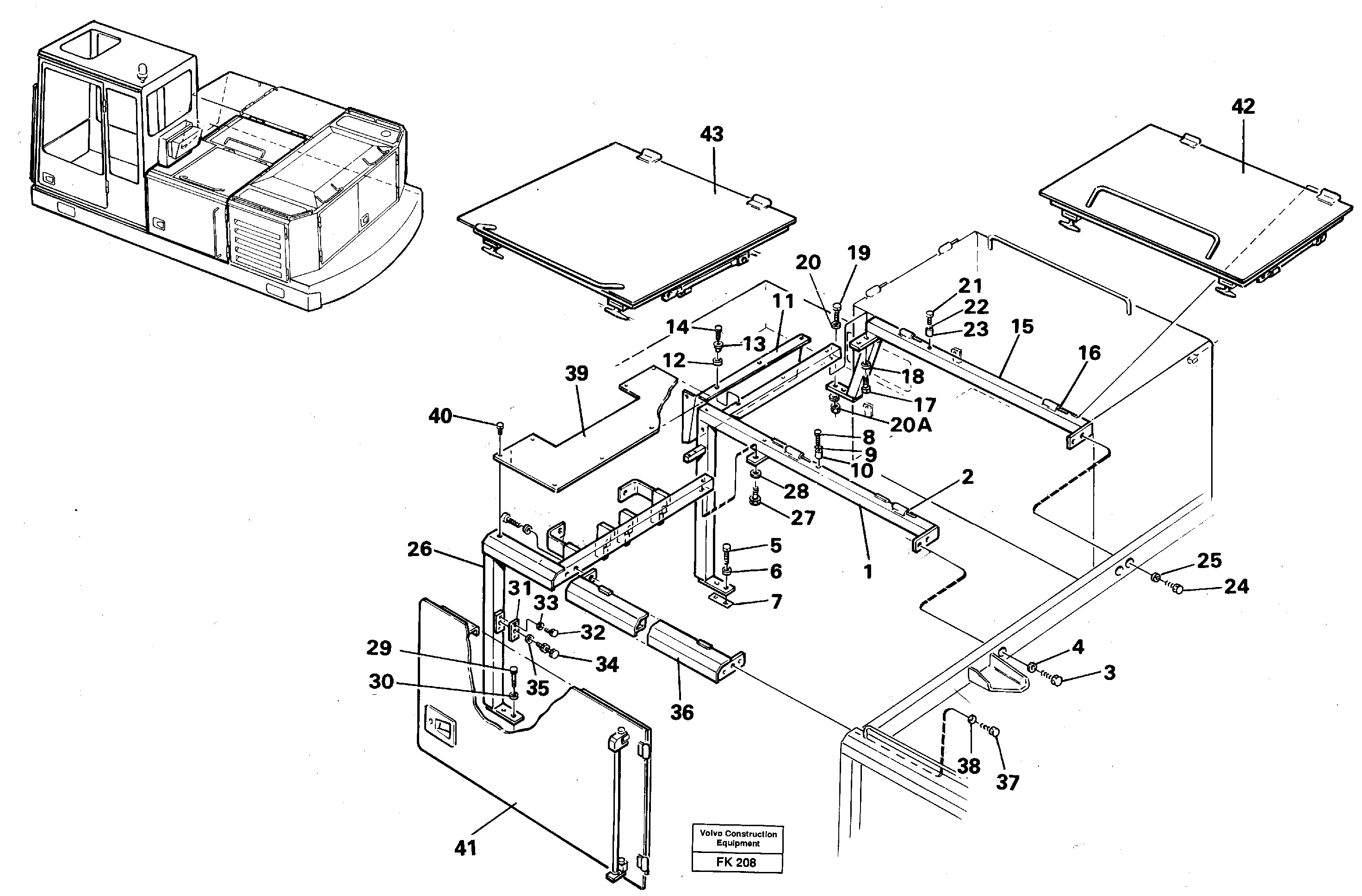 Support, cover plates, front — volvo parts diagram