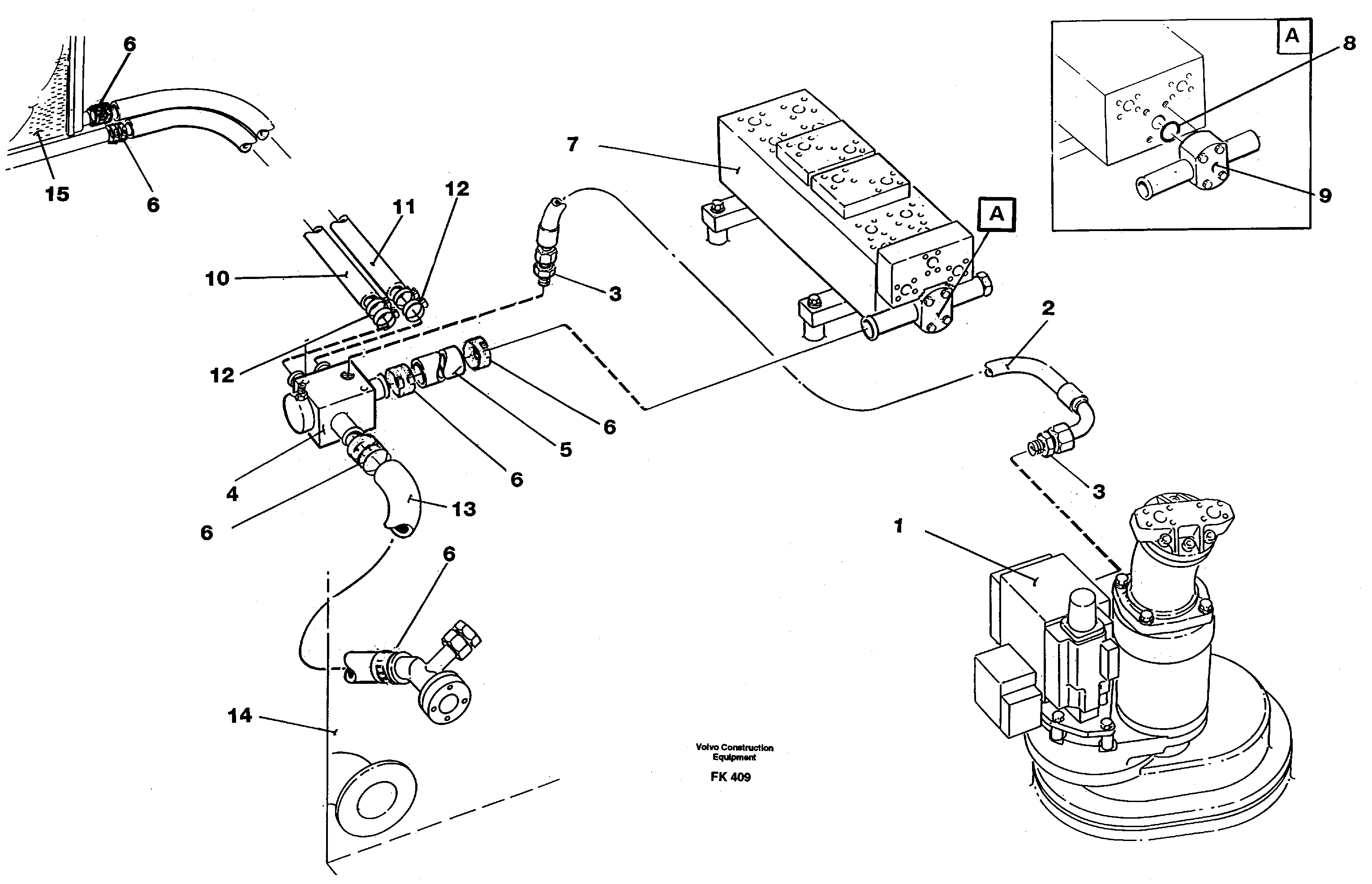 Hydraulic system, return lines — volvo parts diagram