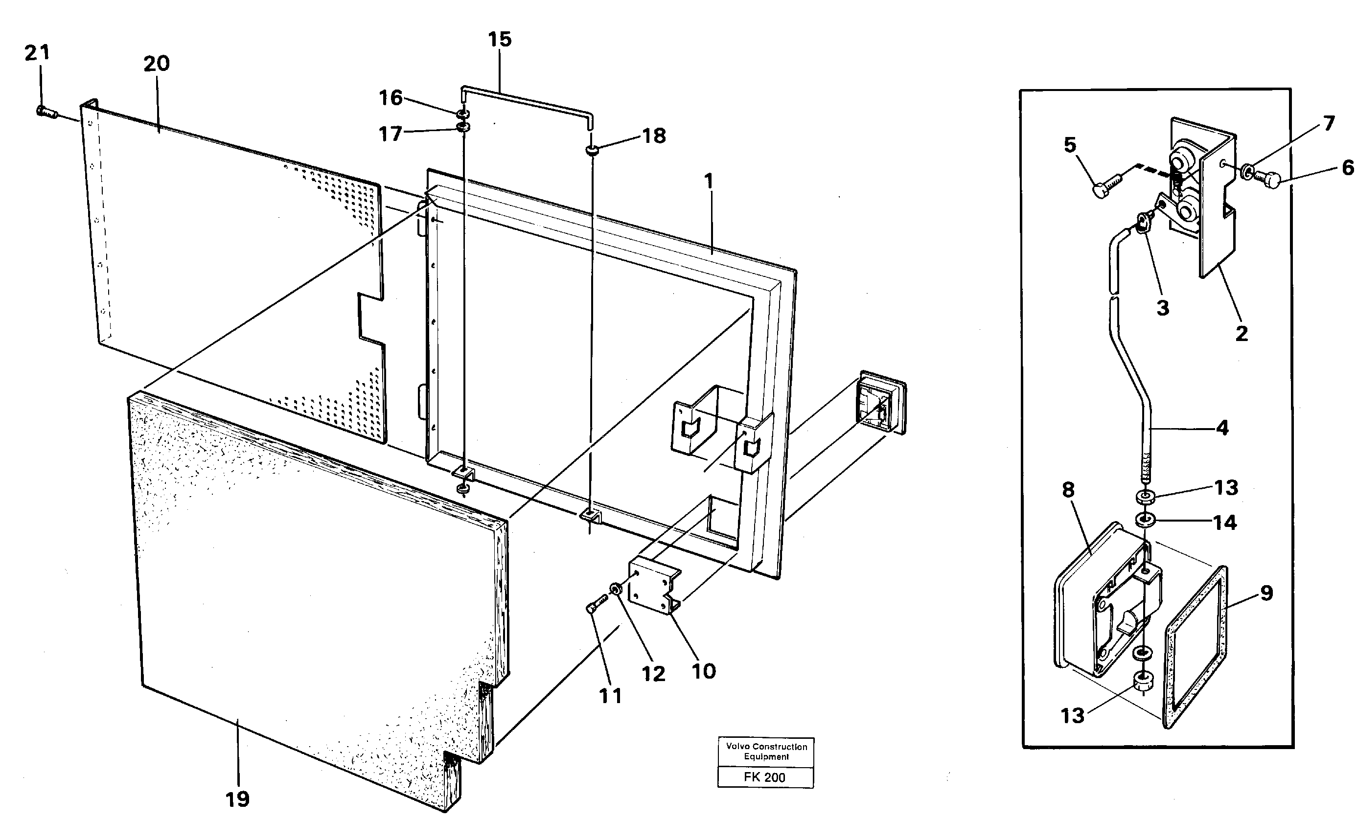 Door, engine, right — volvo parts diagram