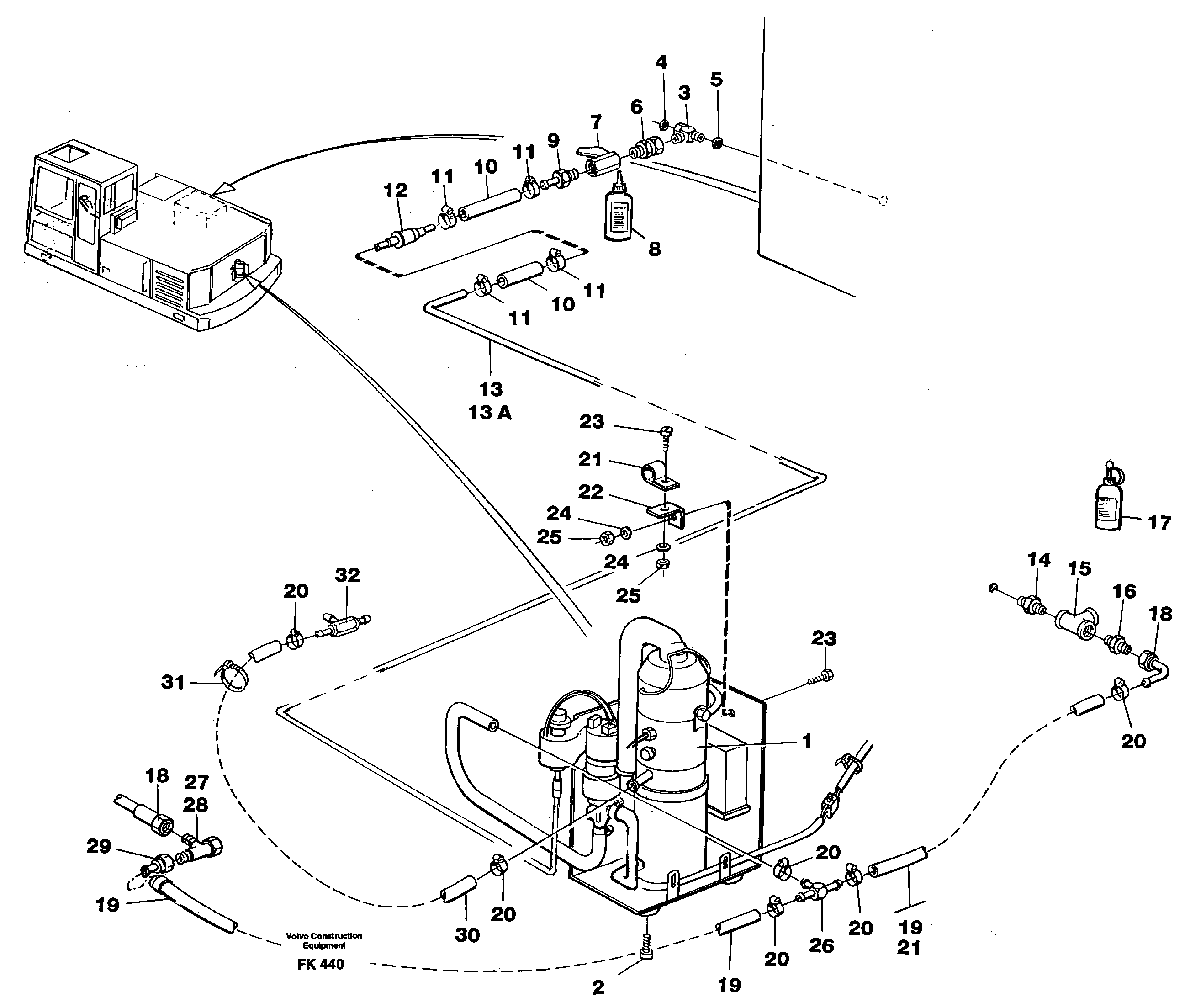 Heater, diesel  SER NO 2641- ,14264206 — volvo parts diagram
