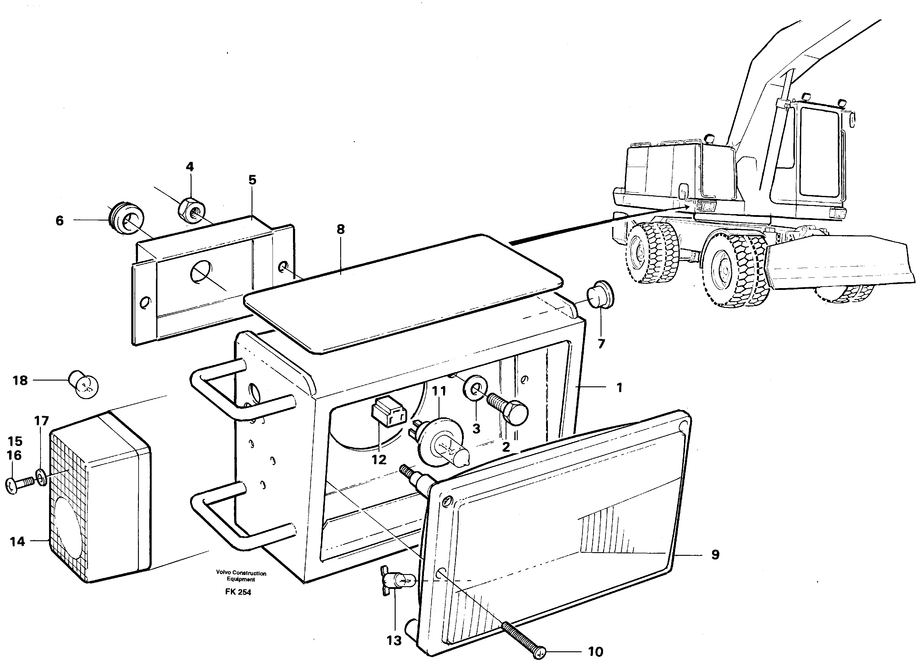 Headlamp — volvo parts diagram