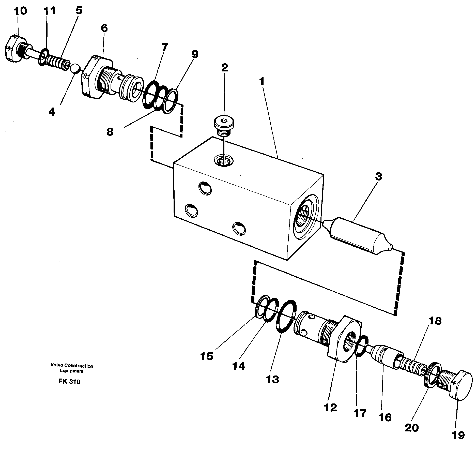 Hydraulic lock, dozer blade-stabilisor — volvo parts diagram