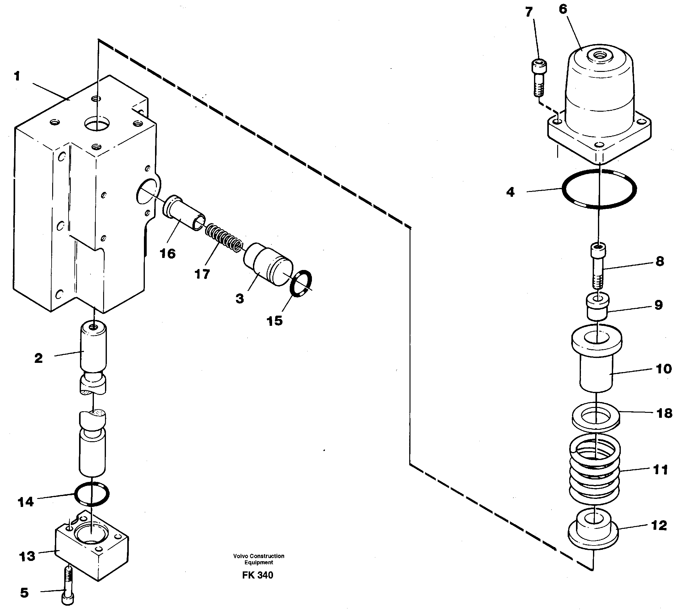 Four-way valve, dipper secondary — volvo parts diagram