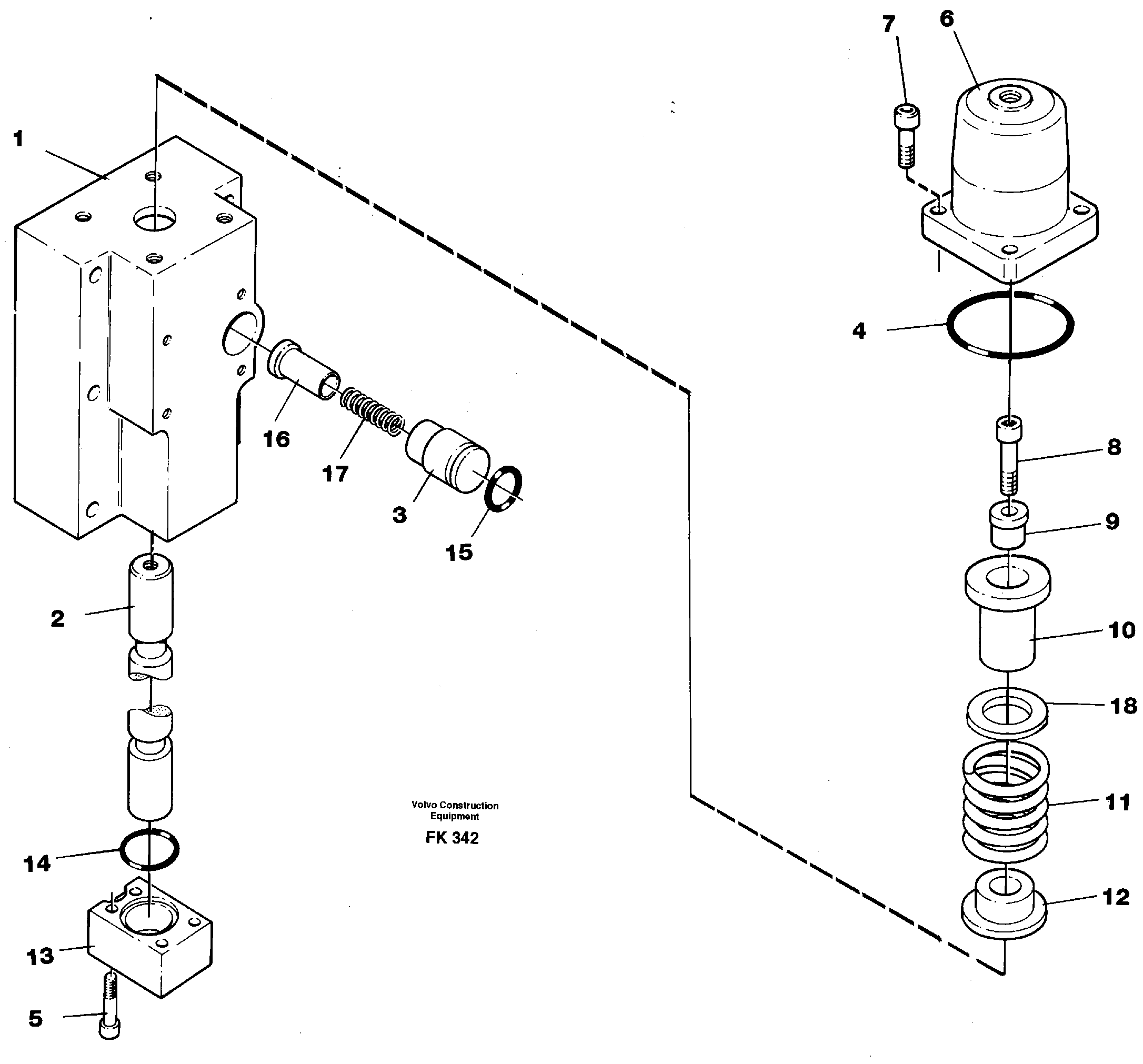 Four-way valve, bucket secondary — volvo parts diagram