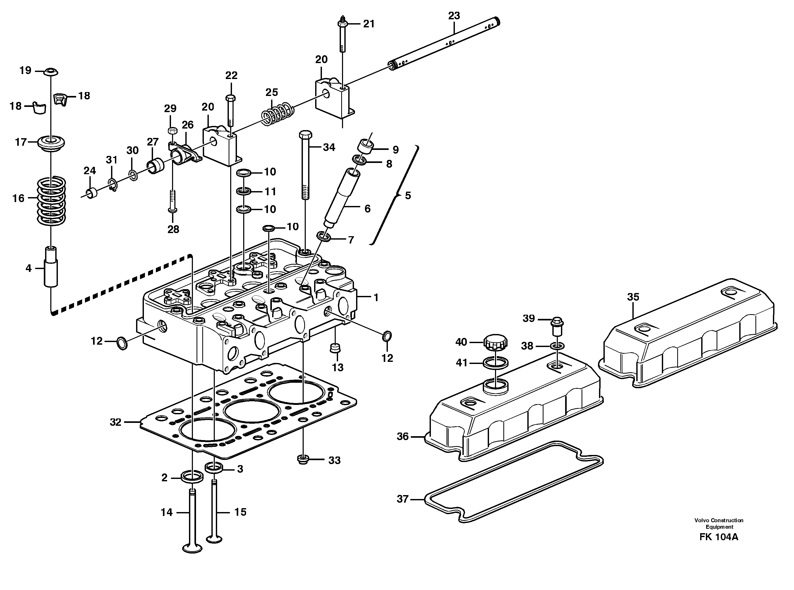 Cylinder head  TD 61 GE — volvo parts diagram