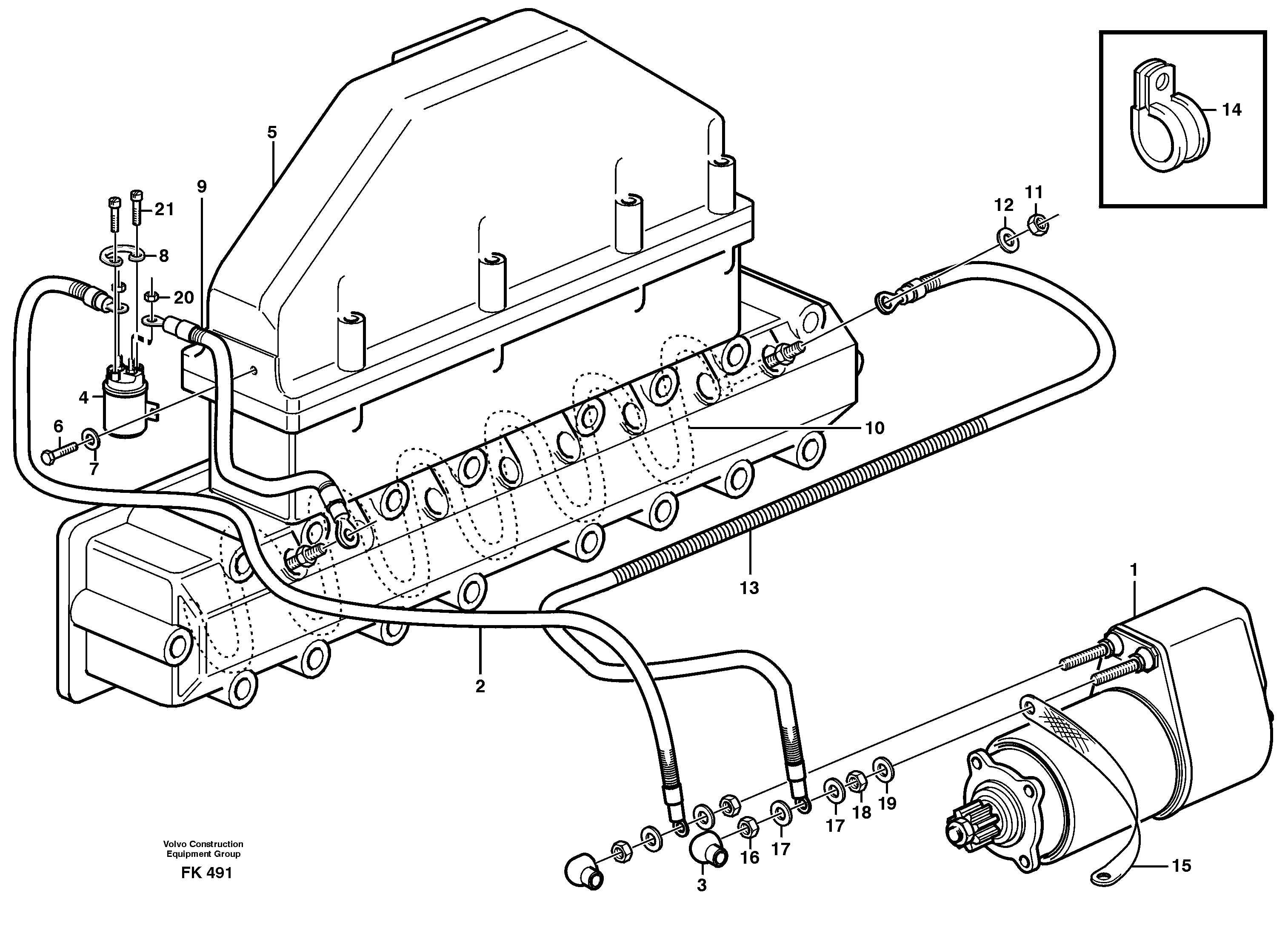 Starter element, assembly  TD 63 KHE — volvo parts diagram