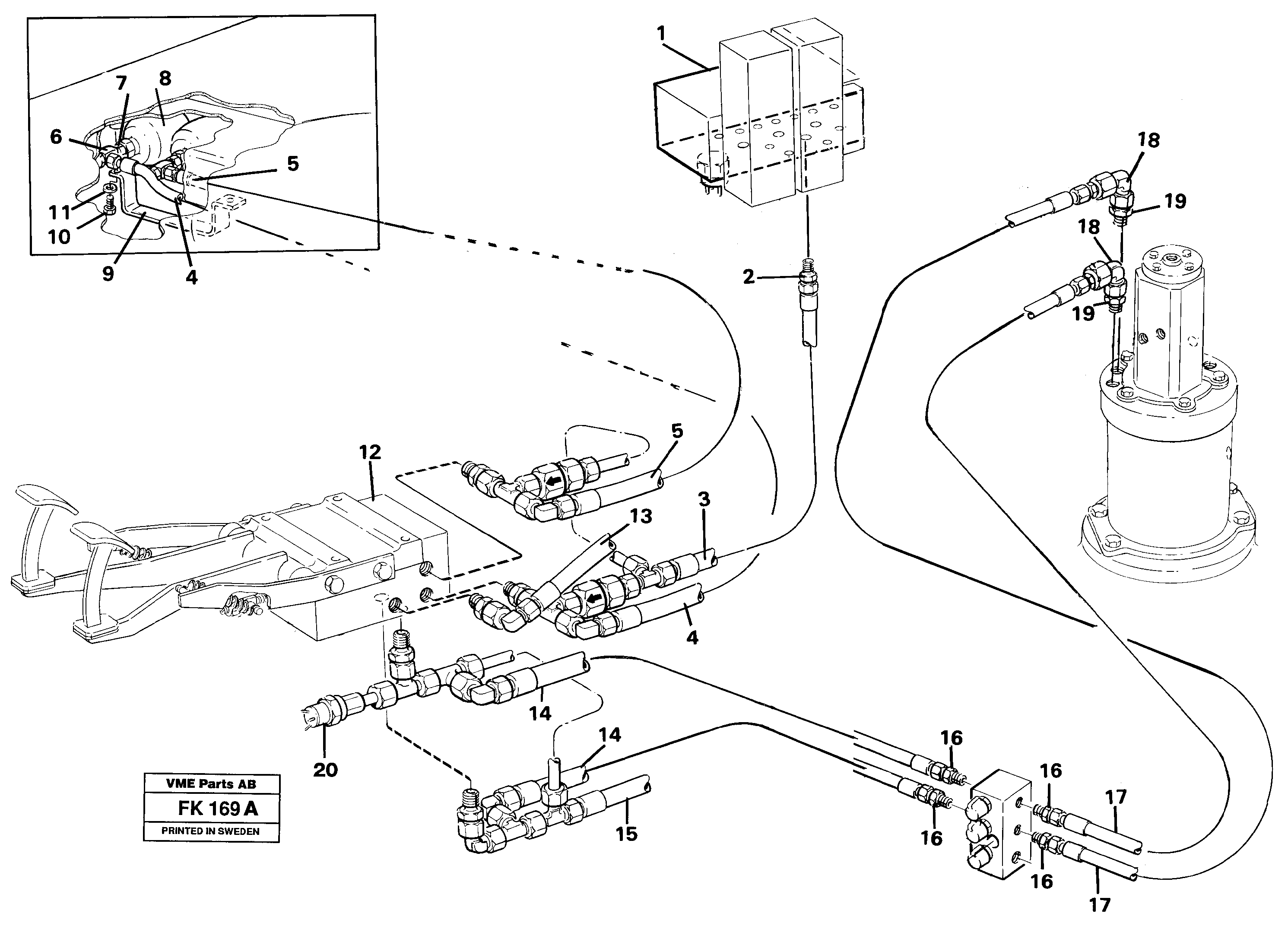 Brake system, uppercarrige — volvo parts diagram