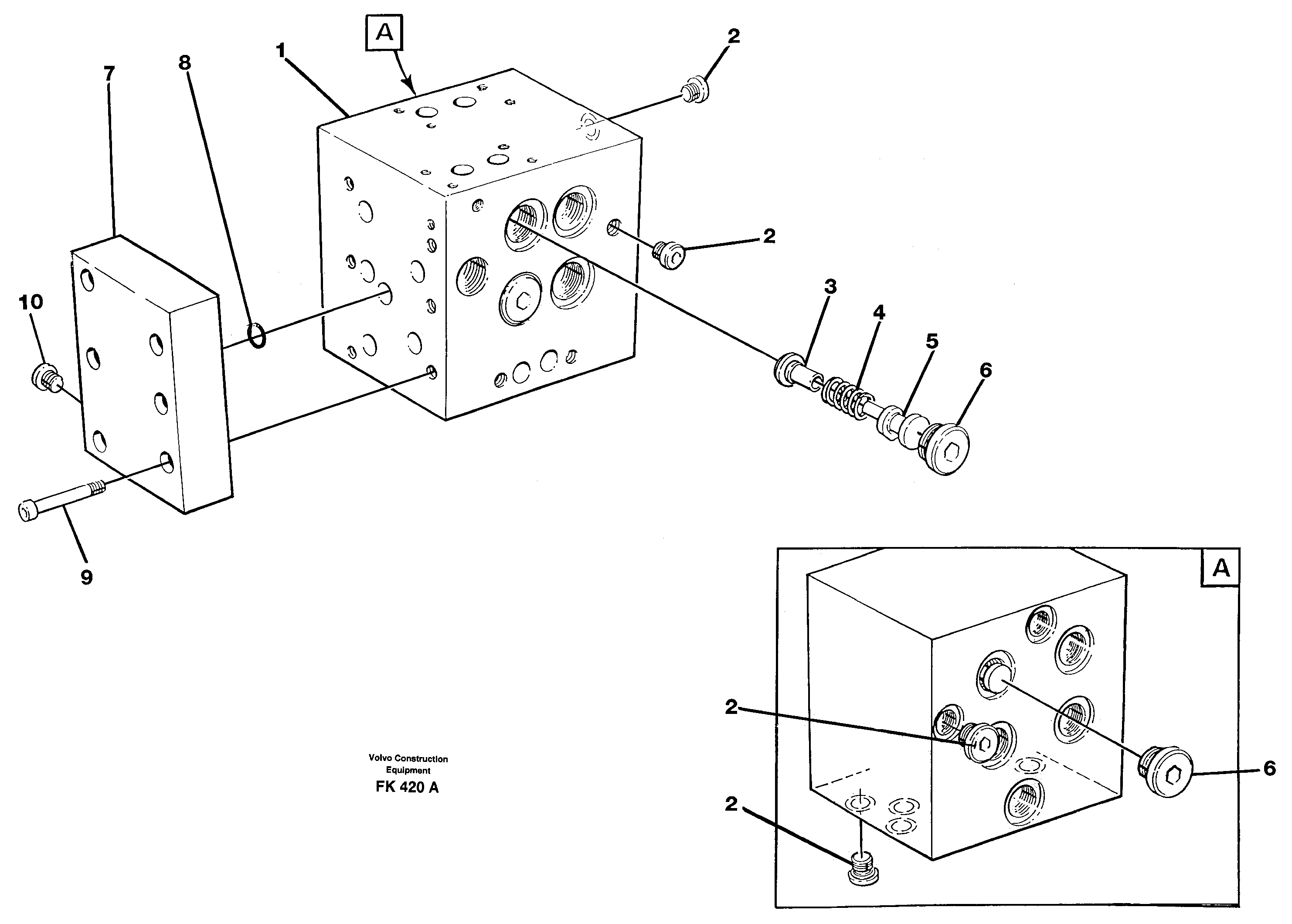 Slew valve assembly block — volvo parts diagram