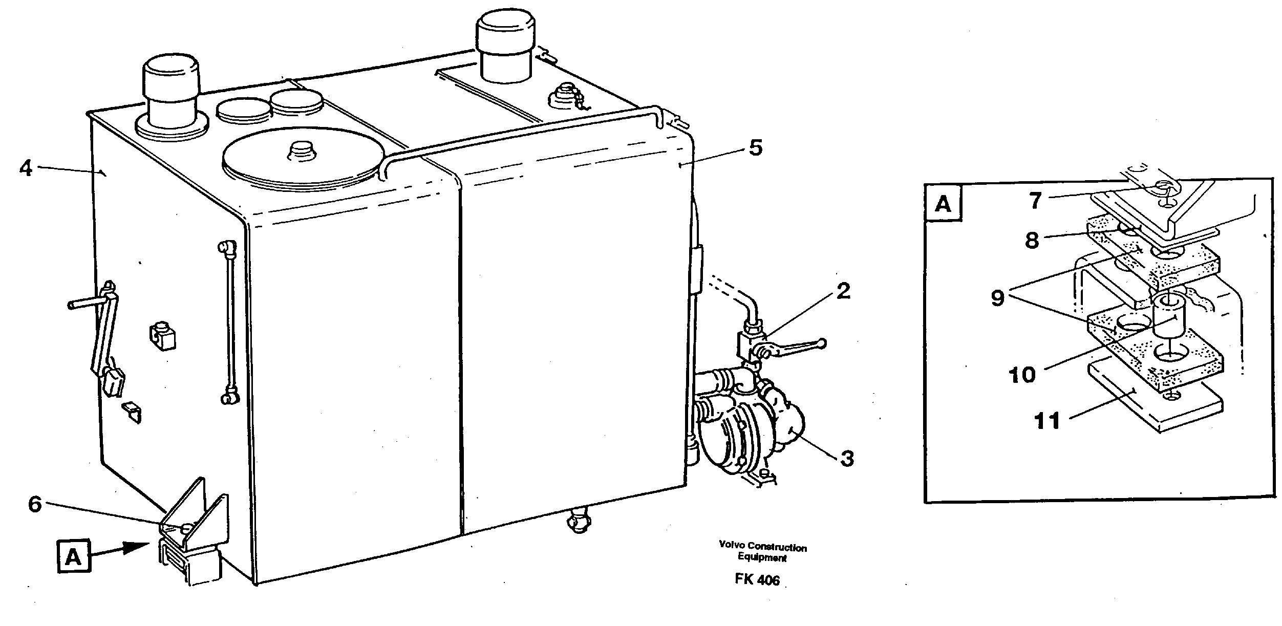 Hydraulik oiltank with tank pumps — volvo parts diagram