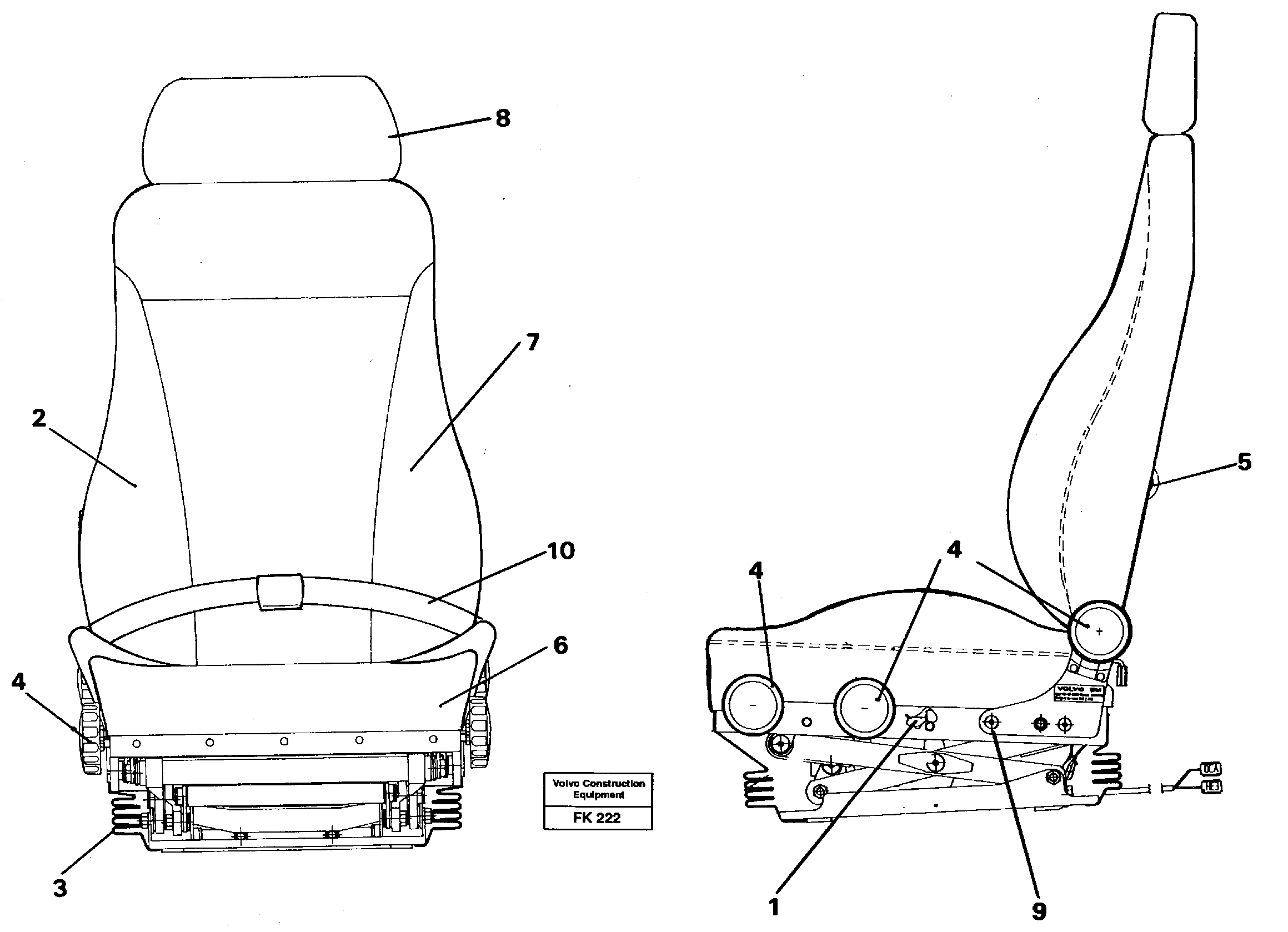 Operator's seat Be-ge  SER NO - 2653 — volvo parts diagram