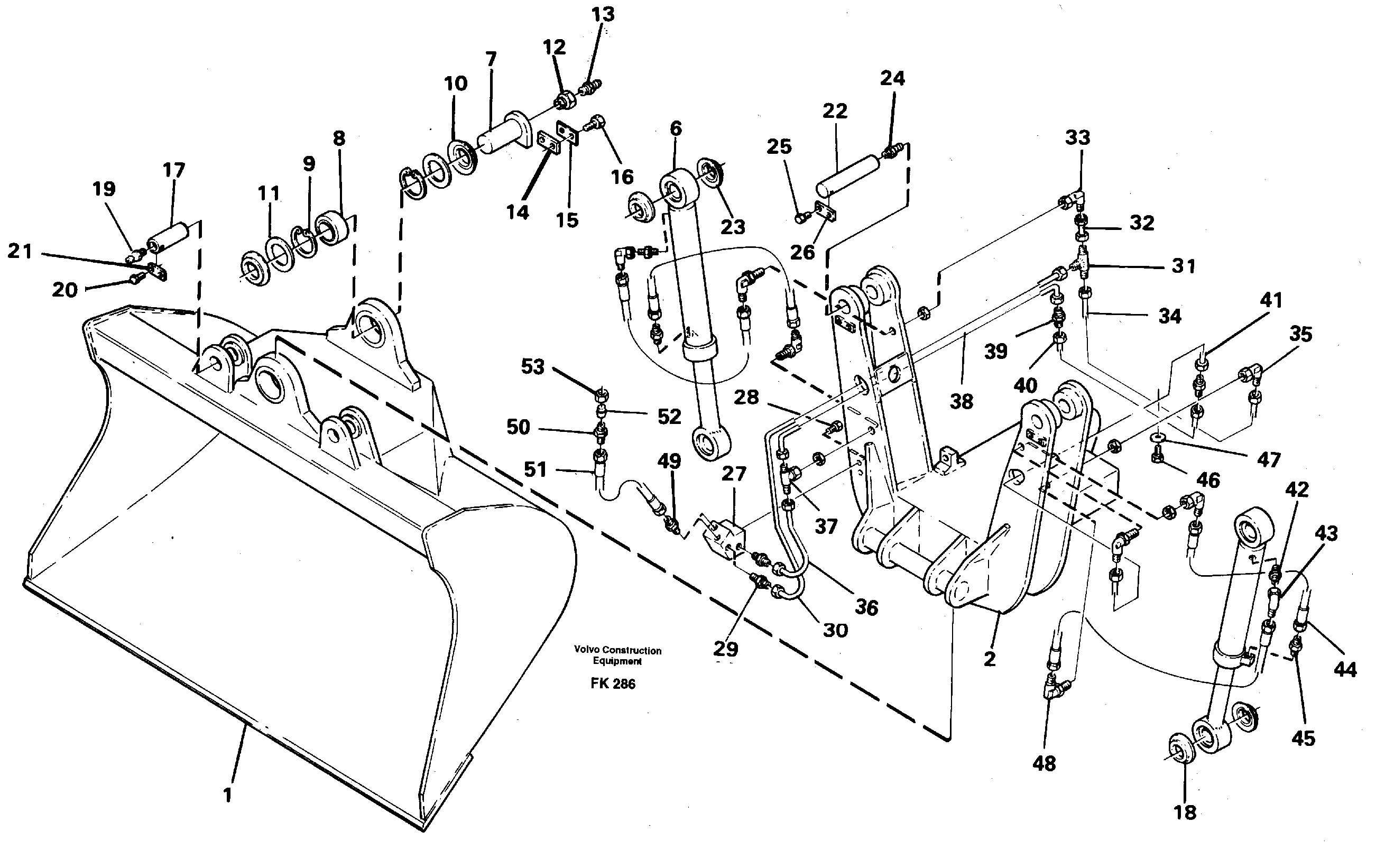 Articulated slope buckets  14253098,14253100 — volvo parts diagram