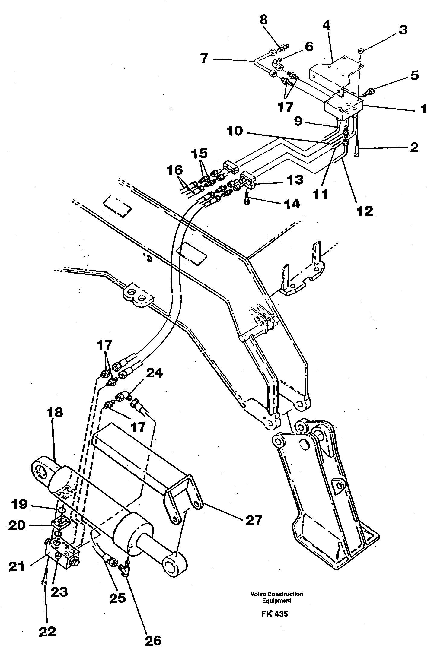 Hydraulic system, outriggers with fixed plates.  14255207 — volvo parts diagram