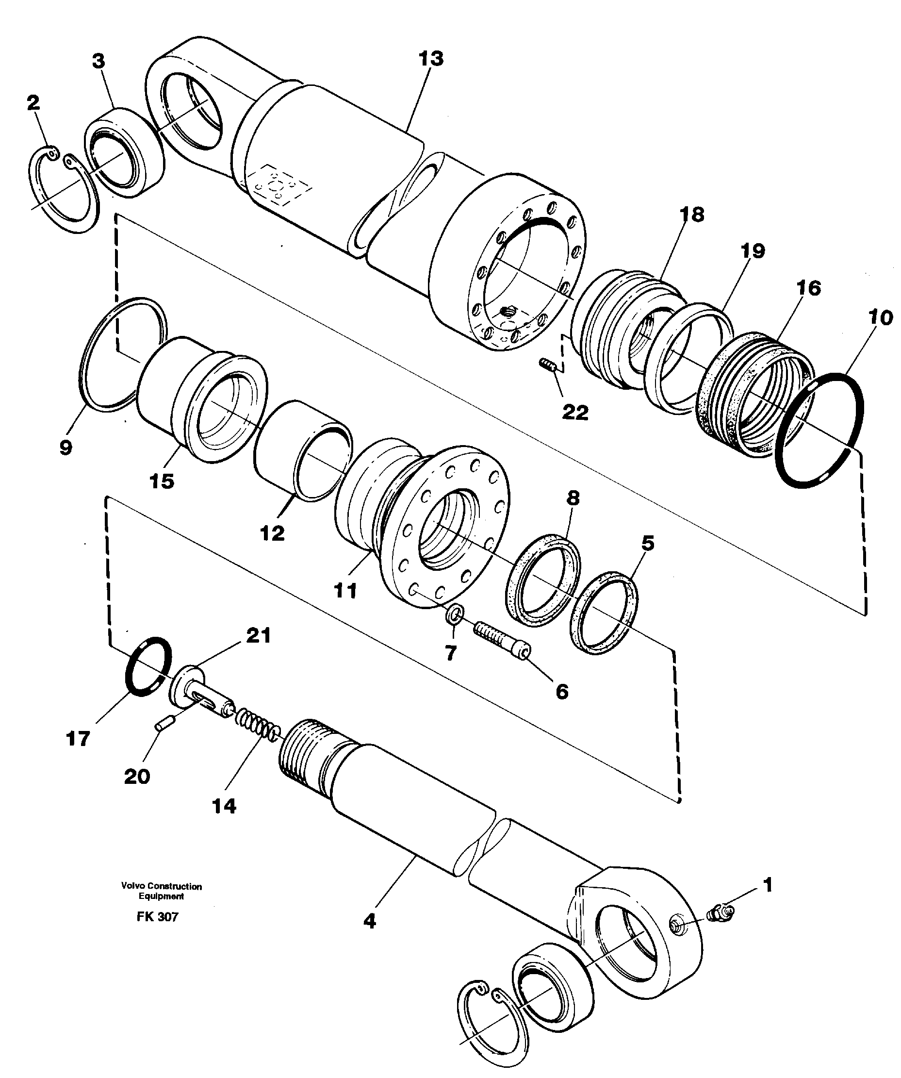 Hydraulic cylinder, stabilisor — volvo parts diagram