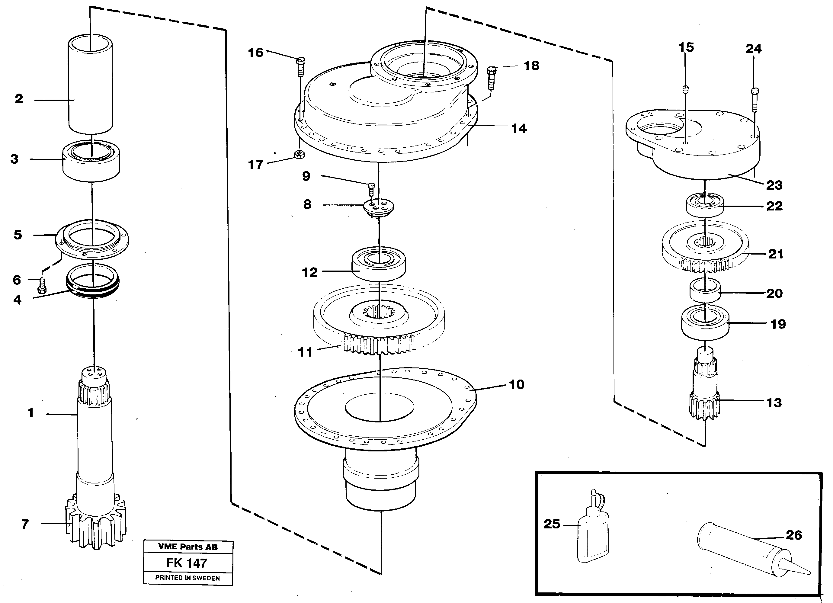 Swing gearbox — volvo parts diagram