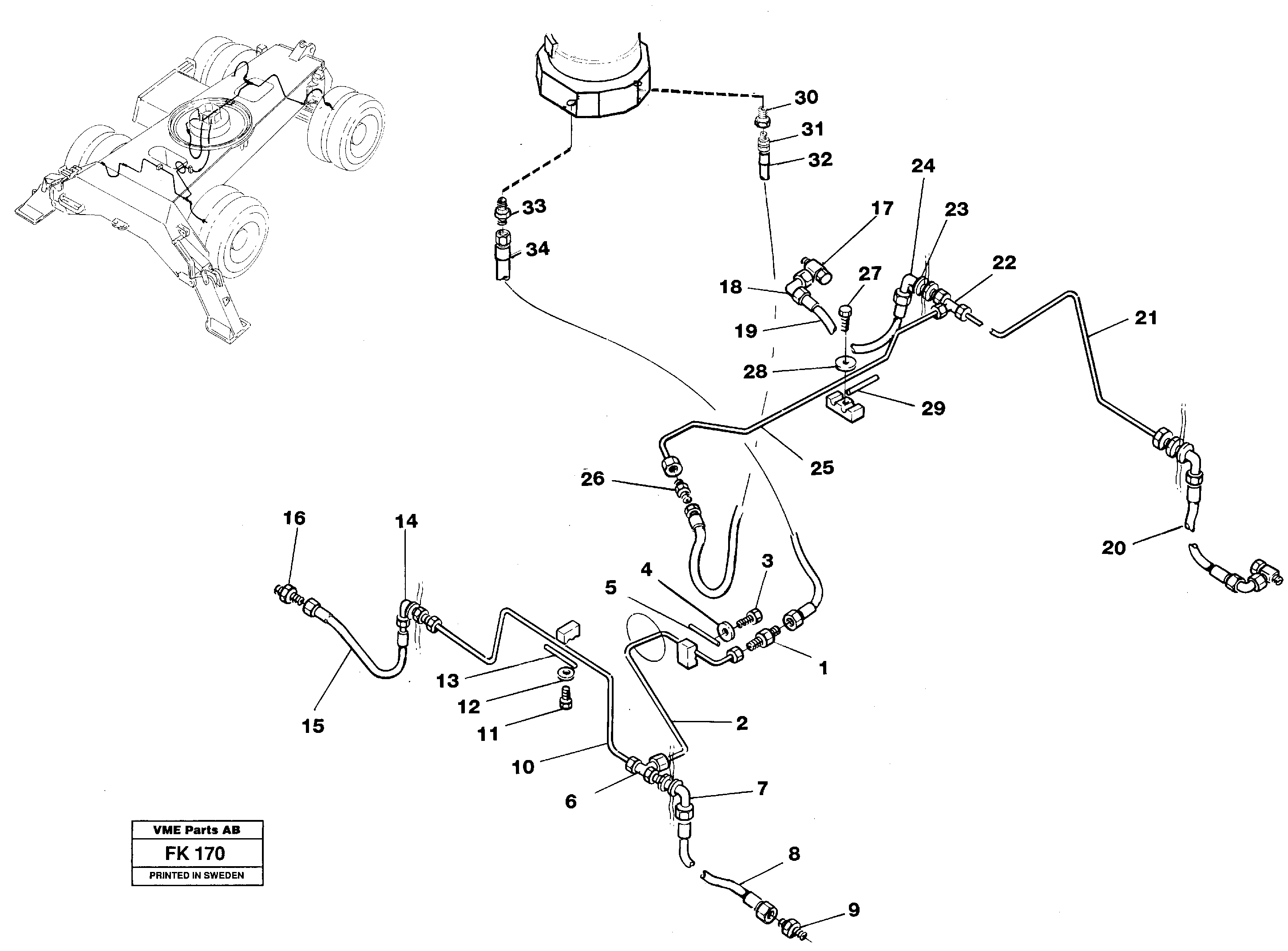 Brakesystem, undercarrige — volvo parts diagram