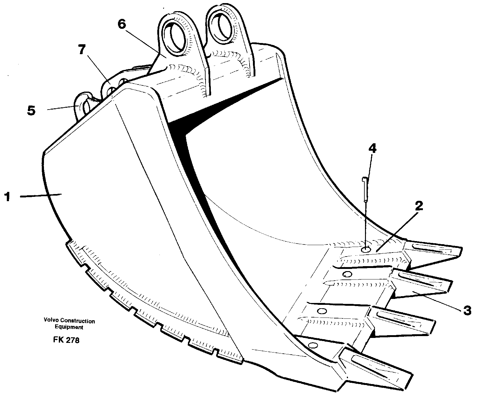 Buckets, direct fitting with cast cutting edges  14231399,14241531 — volvo parts diagram
