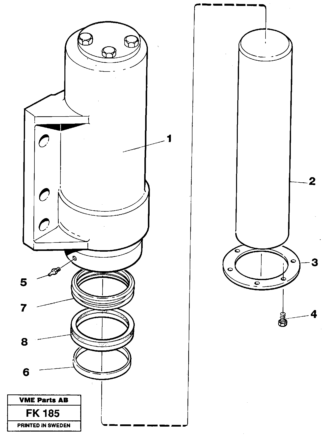 Axle locking cylinder — volvo parts diagram