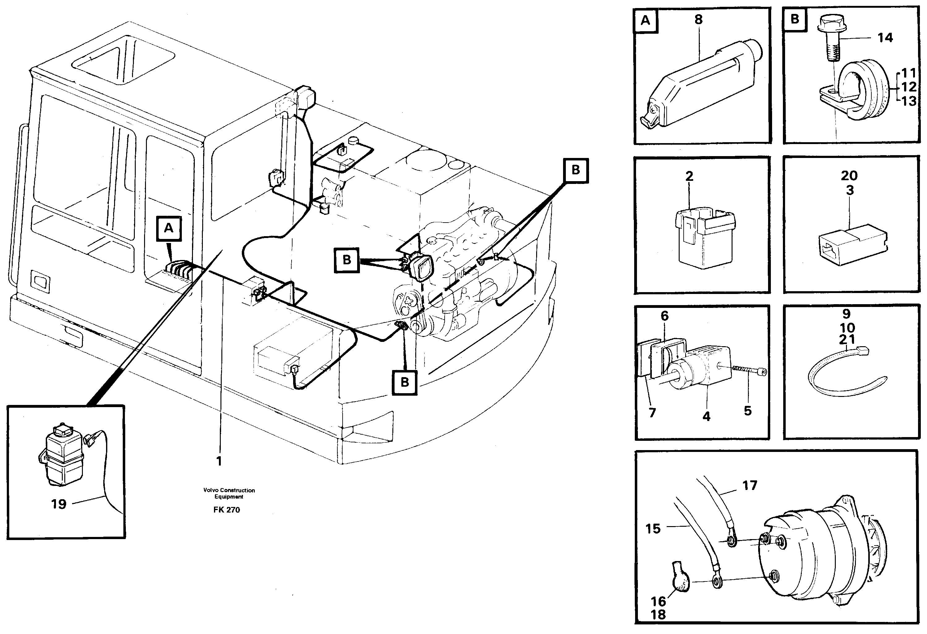 Cable harness, upper section — volvo parts diagram