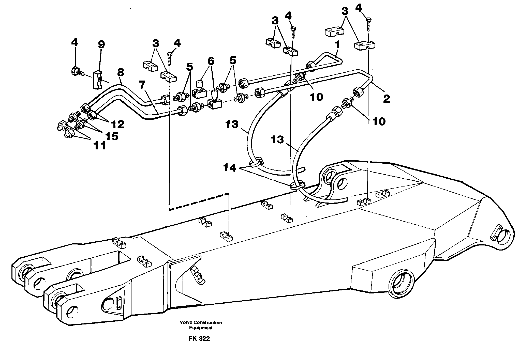 Slope bucket equipment ondipper 2.0 m, 2.4 m, 2,8 m. On rightside.  14256015,14256017,14256019 — volvo parts diagram