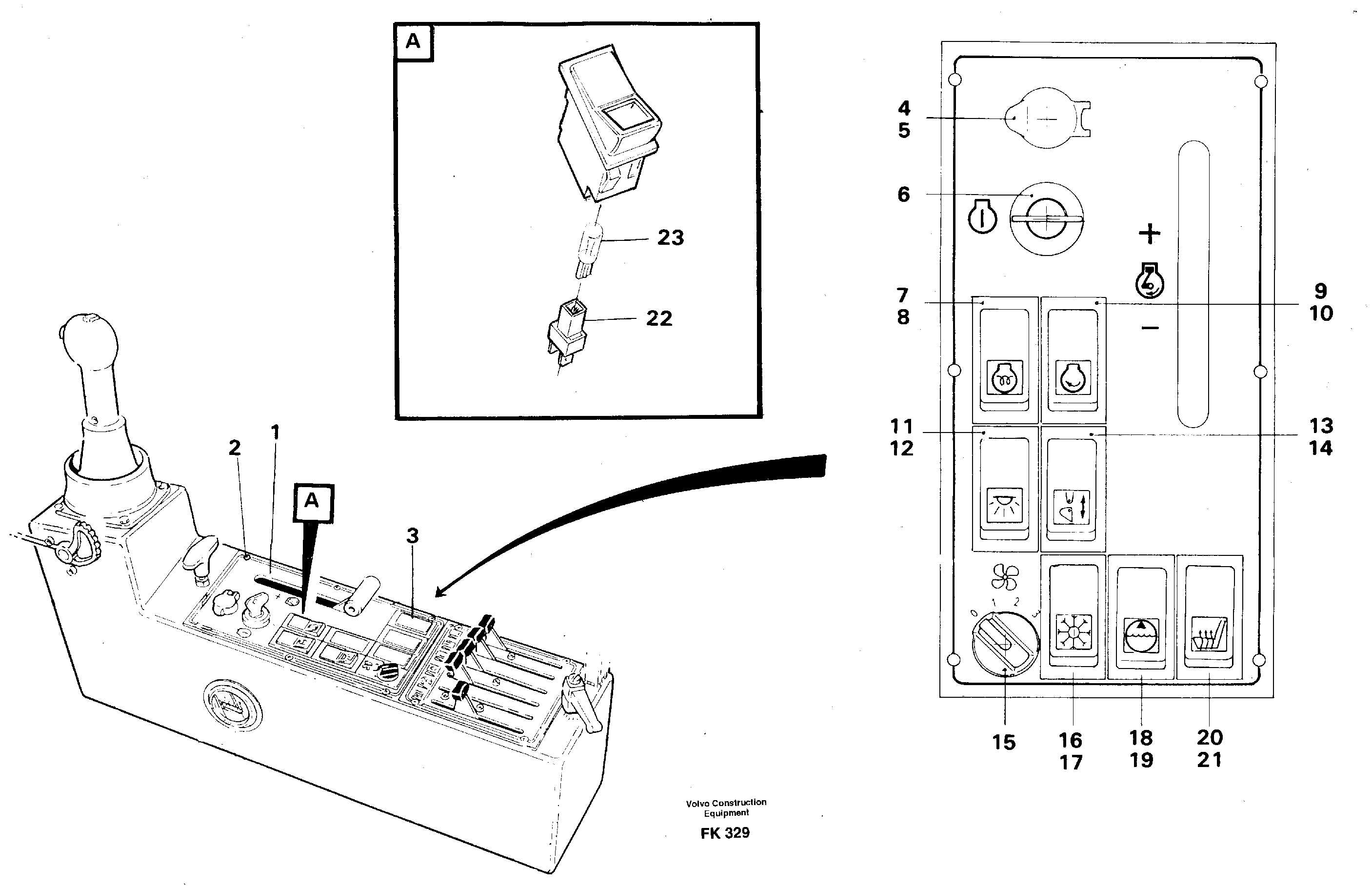 Engine control panel — volvo parts diagram