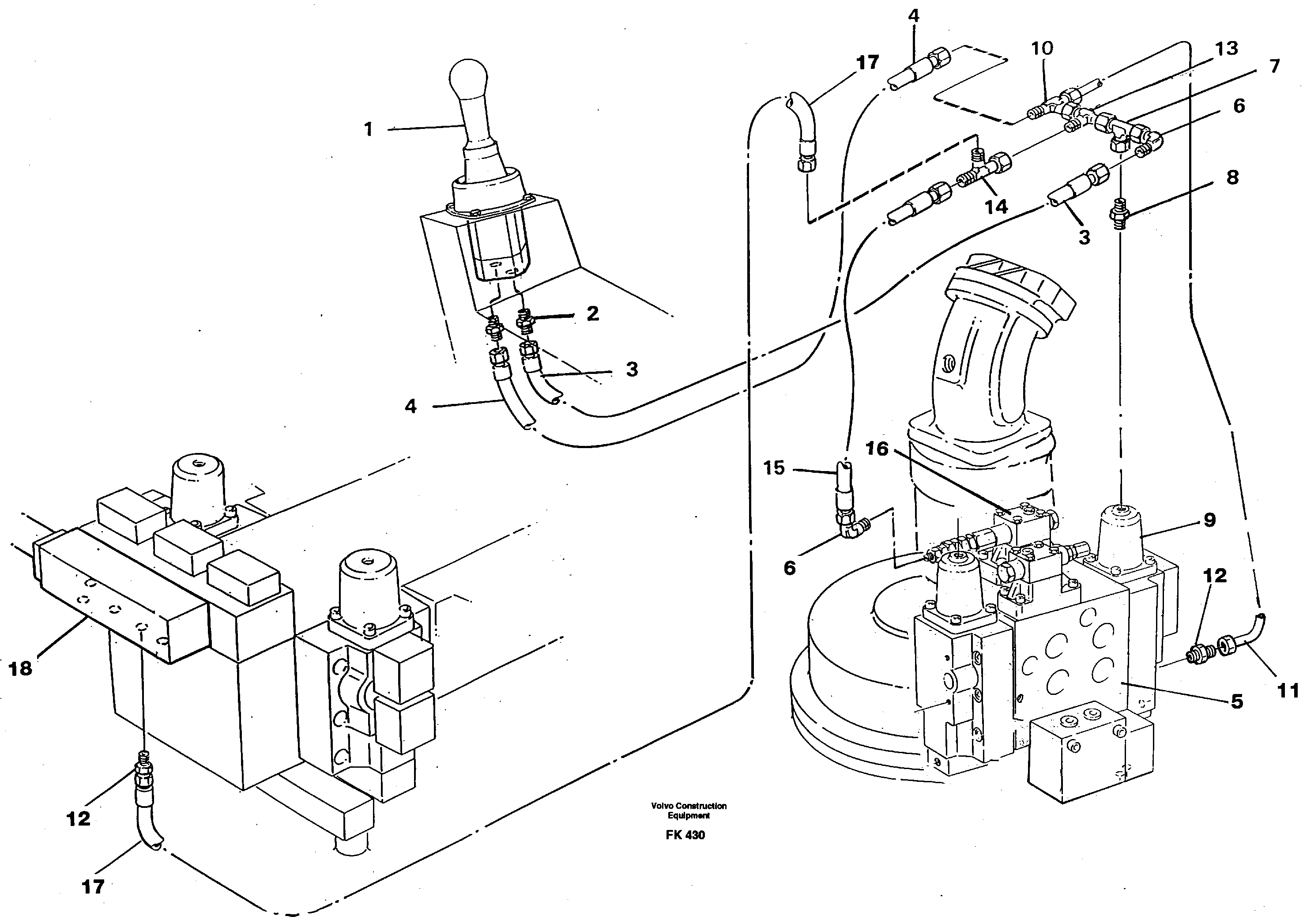 Servo hydraulics, slewing — volvo parts diagram