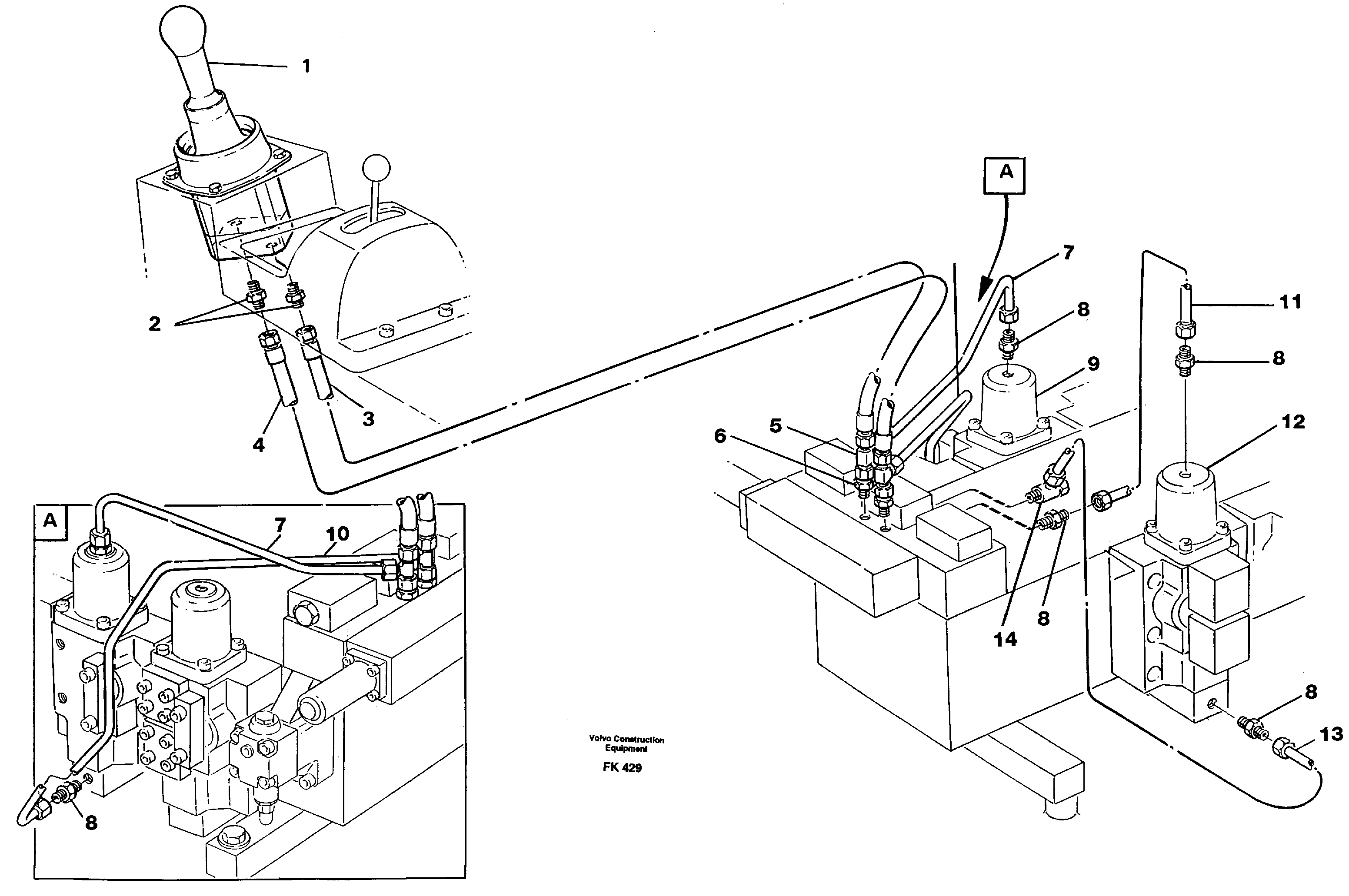 Servo hydraulics, bucket — volvo parts diagram