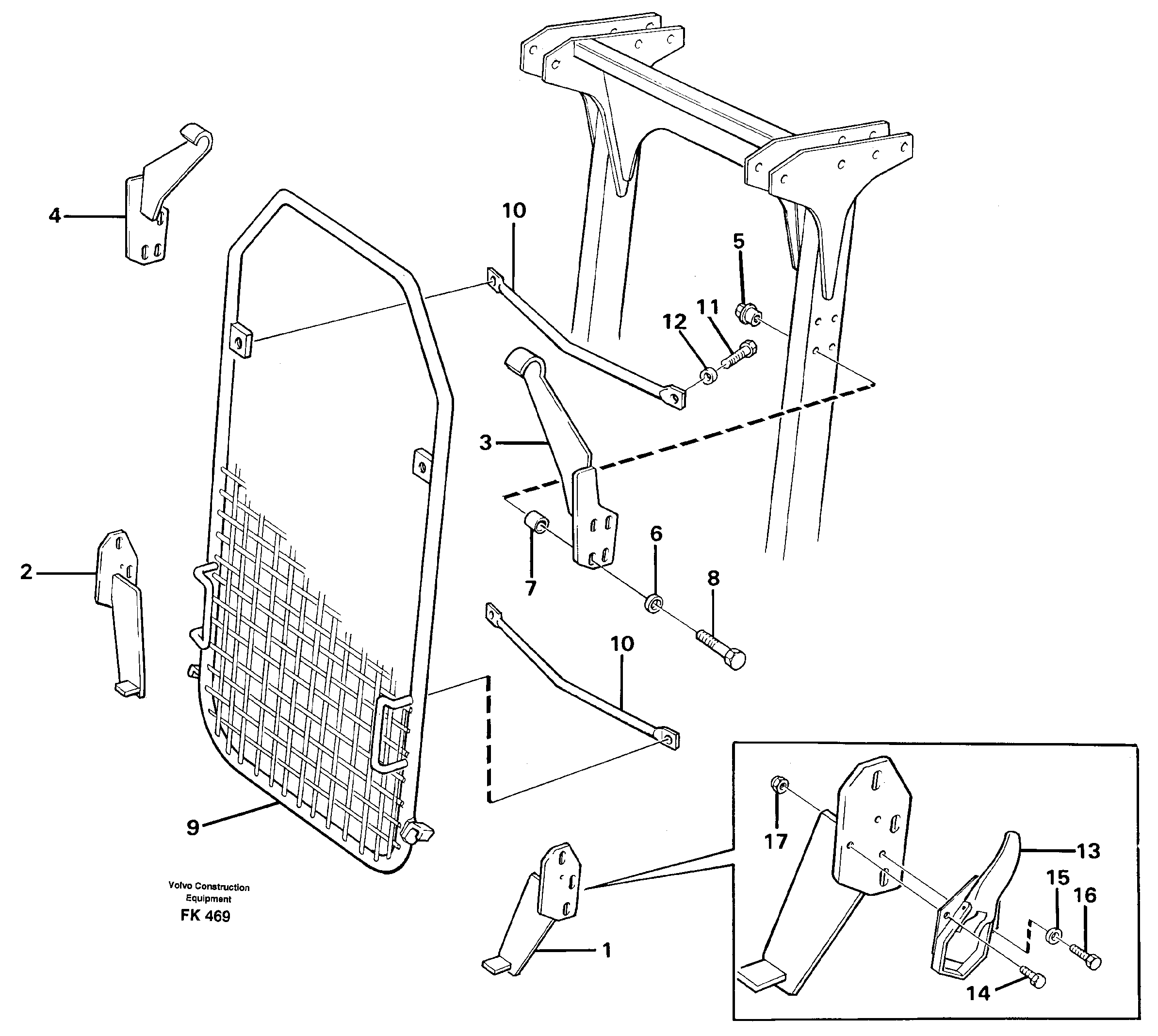 Windscreen protection incl. roof guard  14260384  14262776 — volvo parts diagram