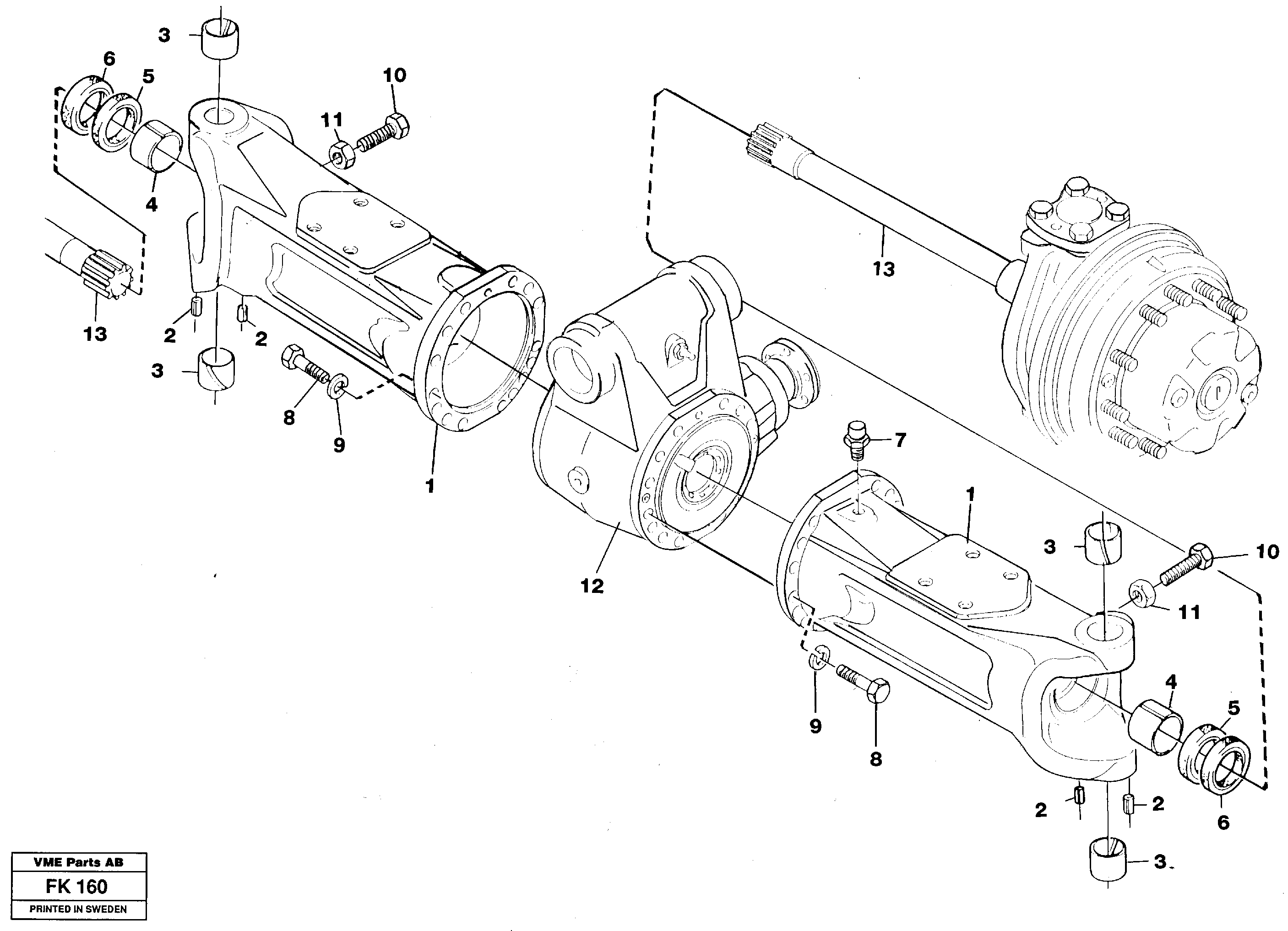 Axle beam — volvo parts diagram