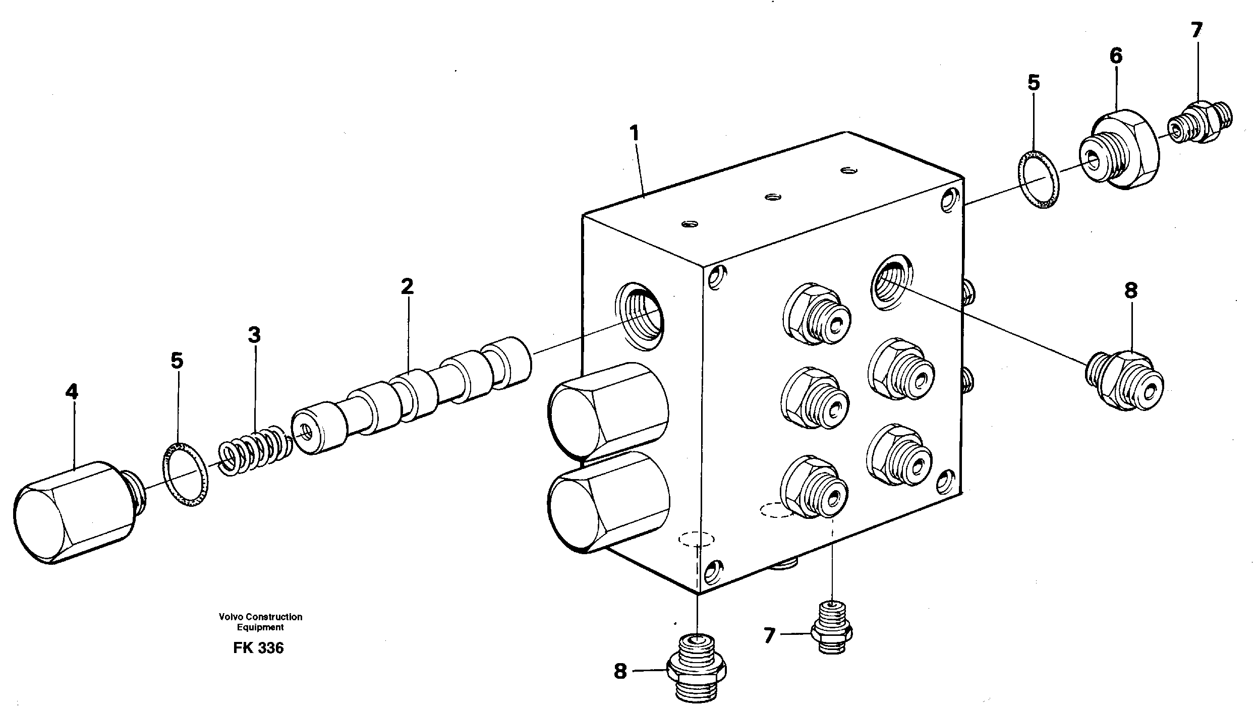 Operating valve, stabilisor-dozer-blade — volvo parts diagram