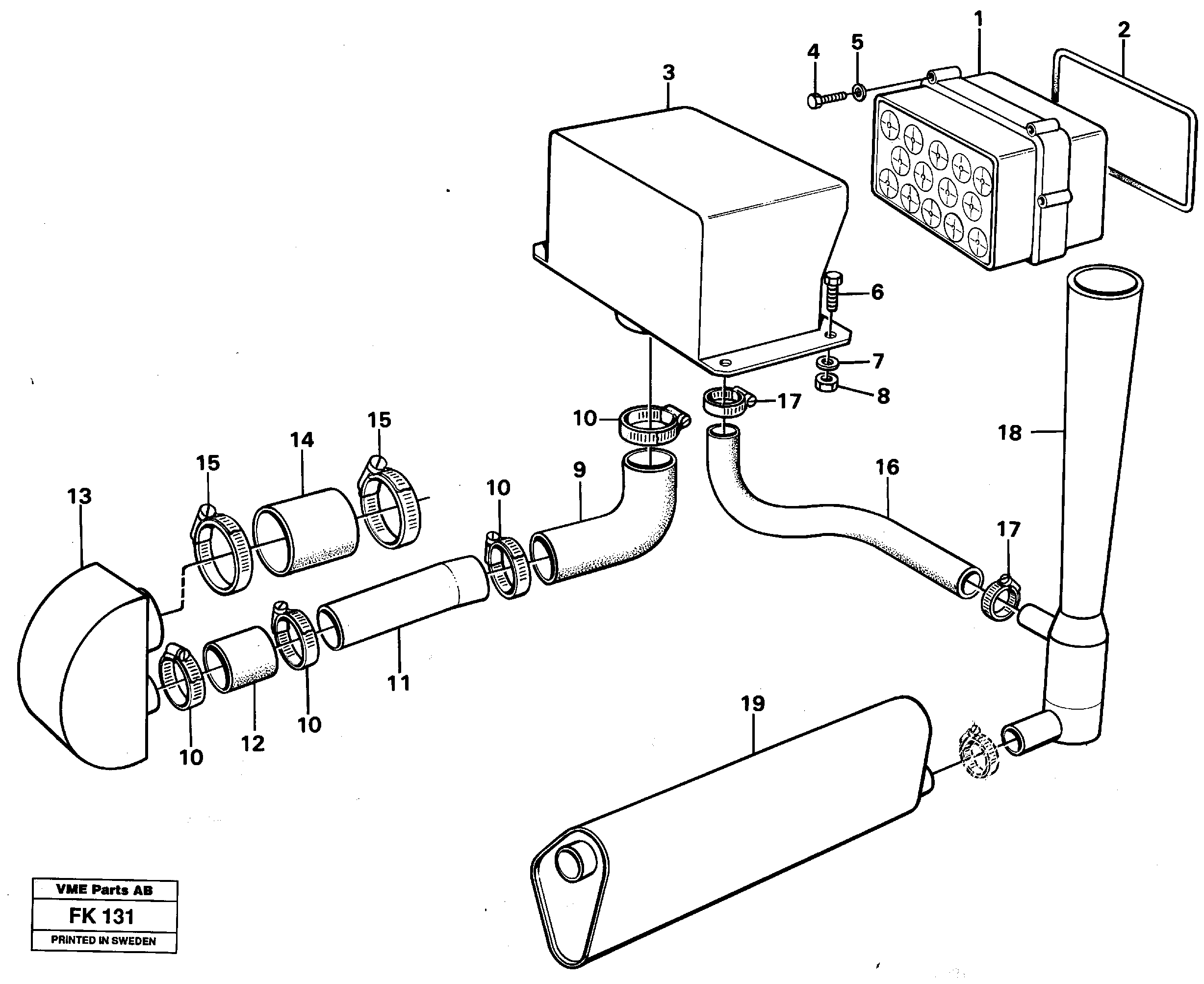 Precyclone with ejector  14255708 — volvo parts diagram