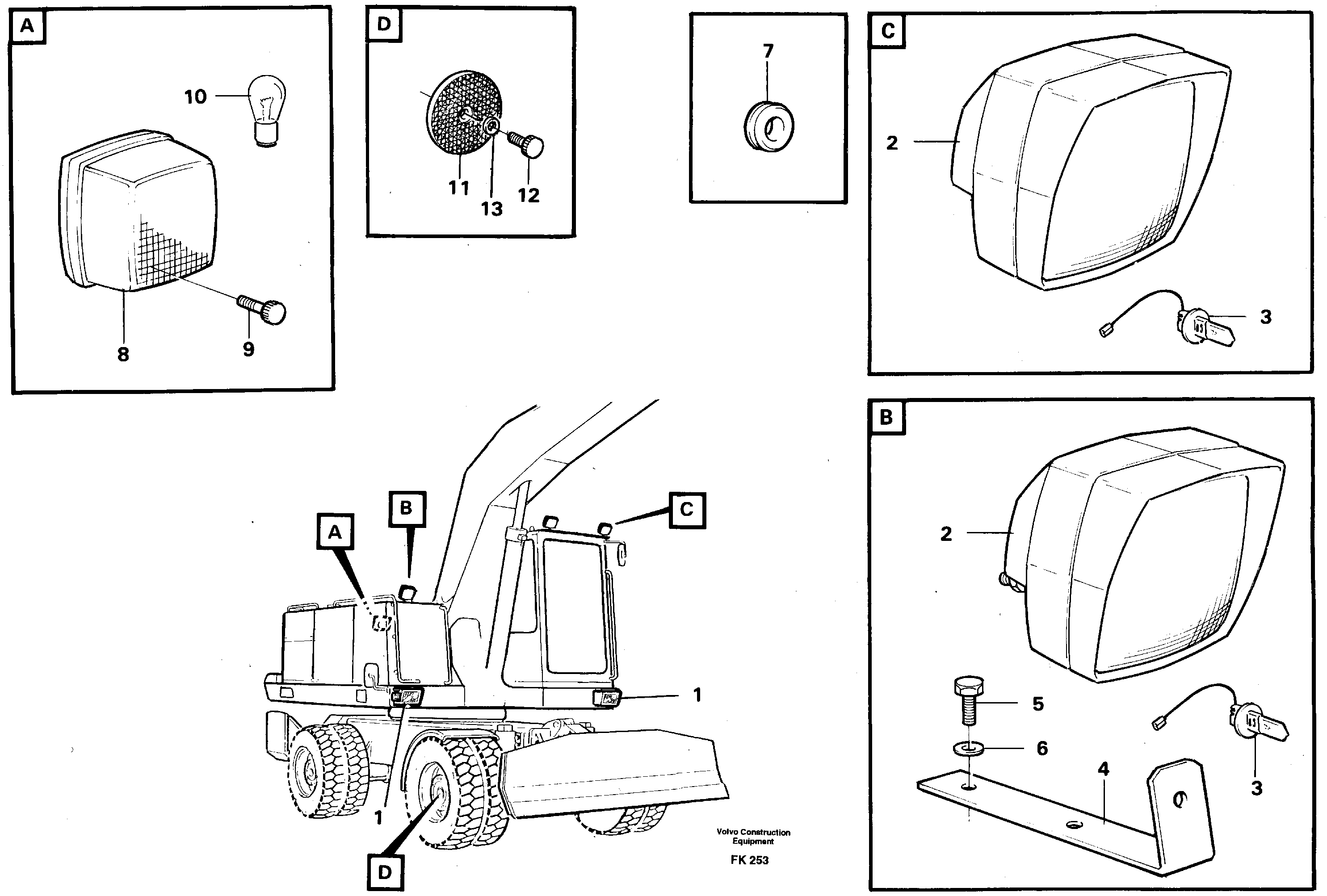Lighting, front — volvo parts diagram