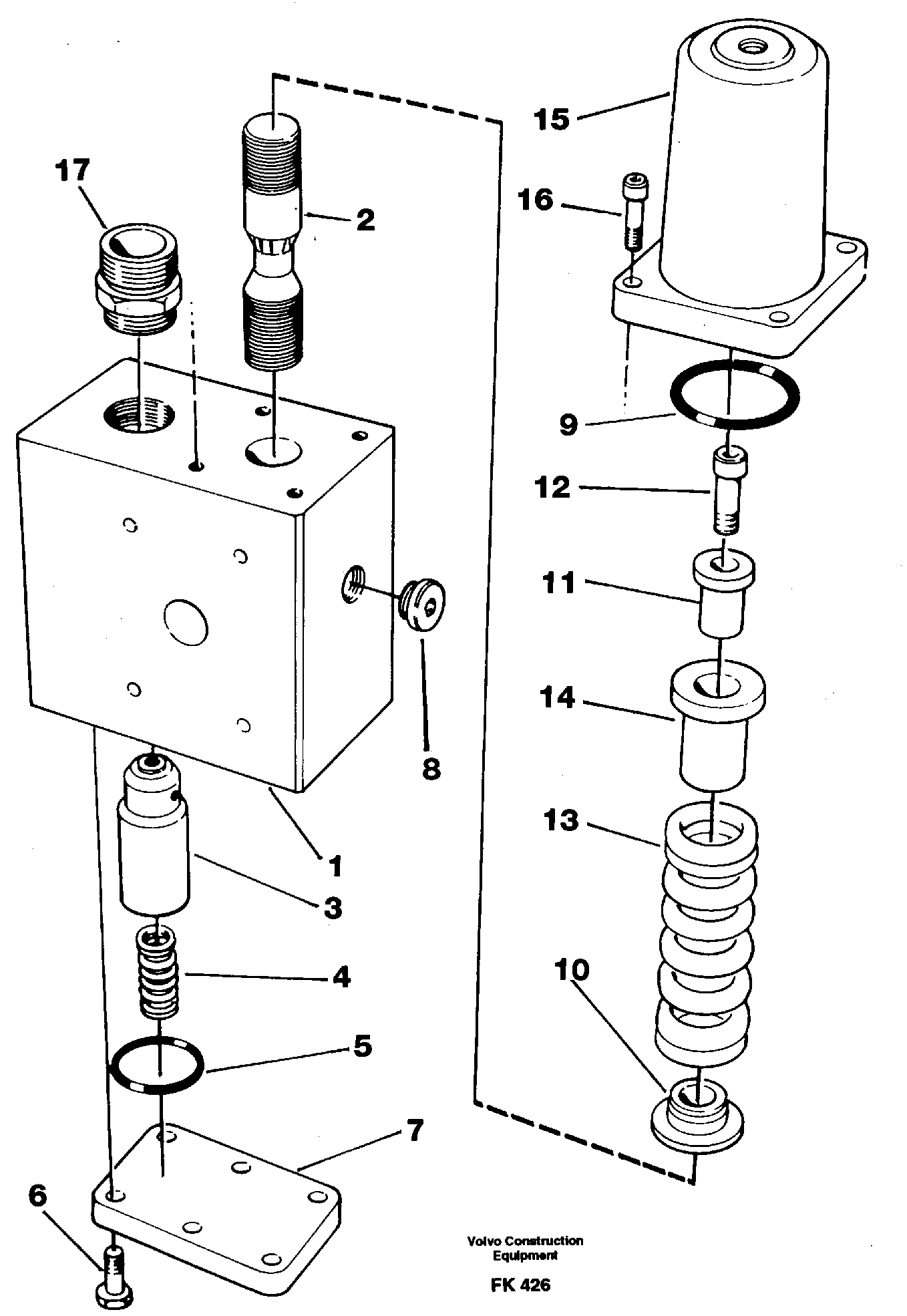 Hose rupture valve, boom cylinder — volvo parts diagram
