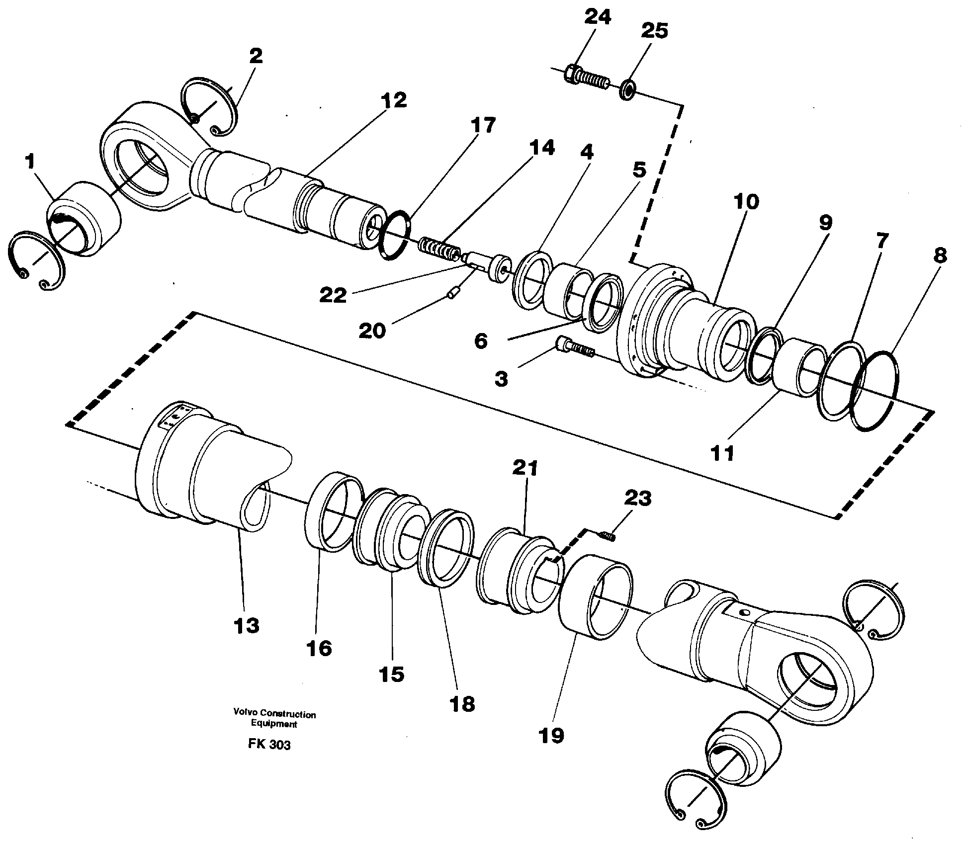 Dipper arm cylinder — volvo parts diagram
