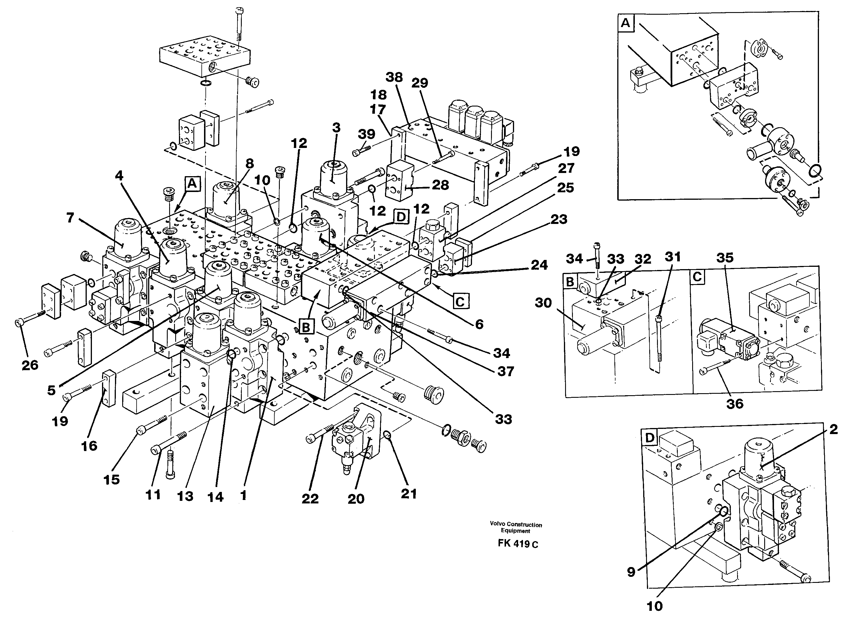 Main valve assembly, valves — volvo parts diagram