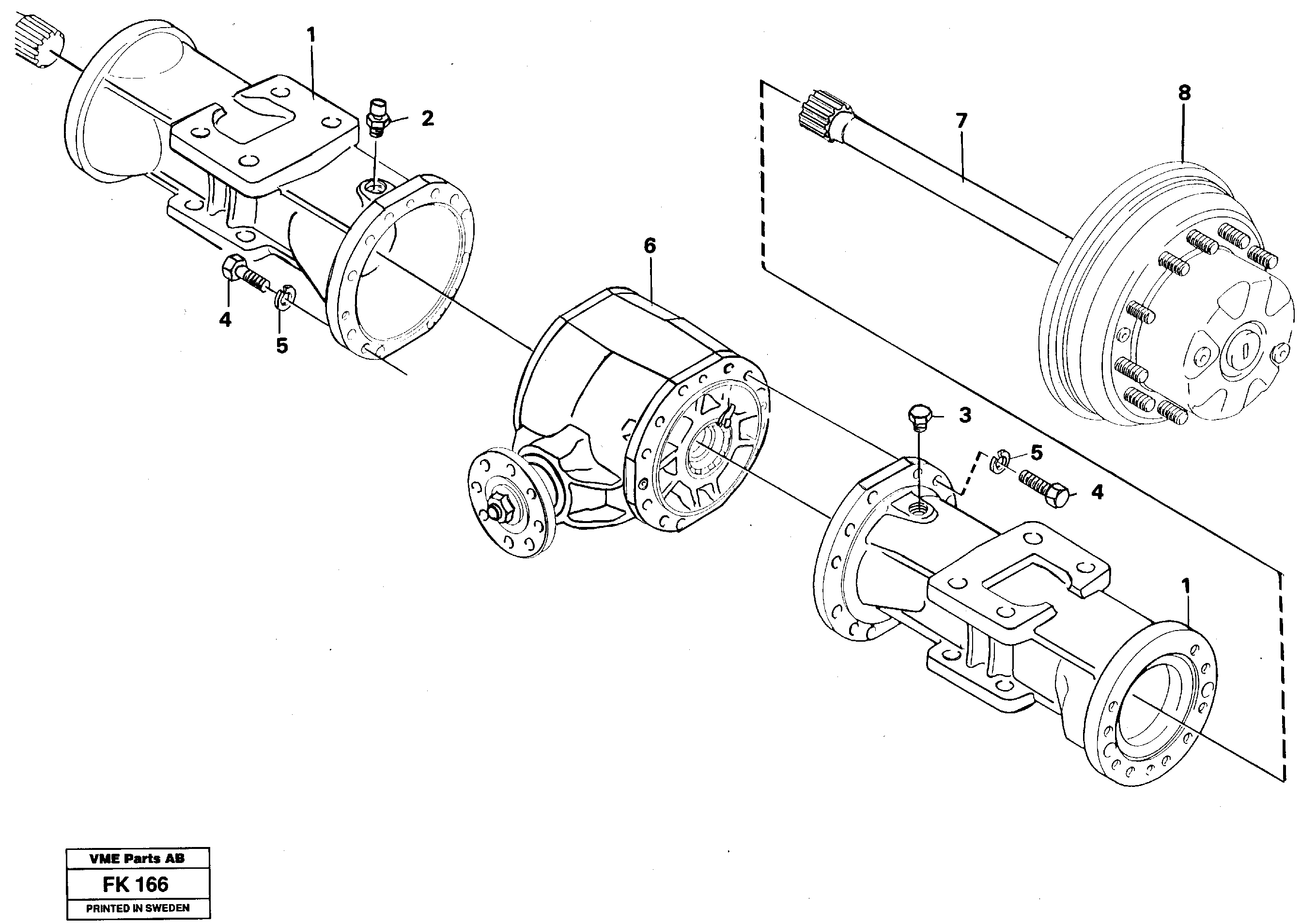 Axle beam Rear — volvo parts diagram