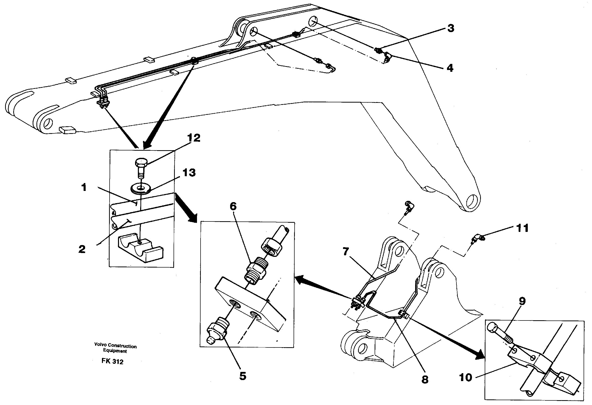 Backhoe lubricating 5.20m  14256368 — volvo parts diagram