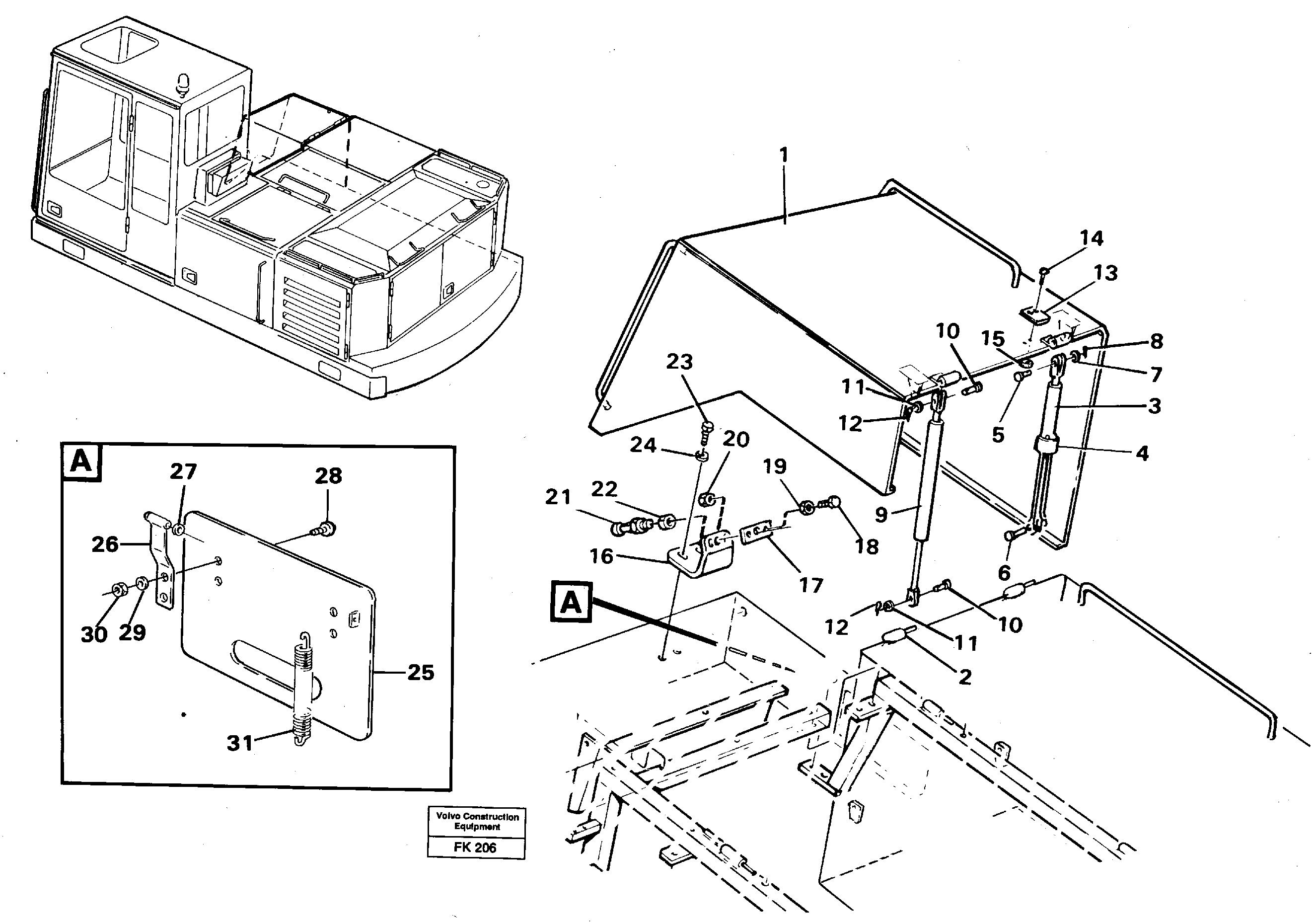 Casing over battery — volvo parts diagram