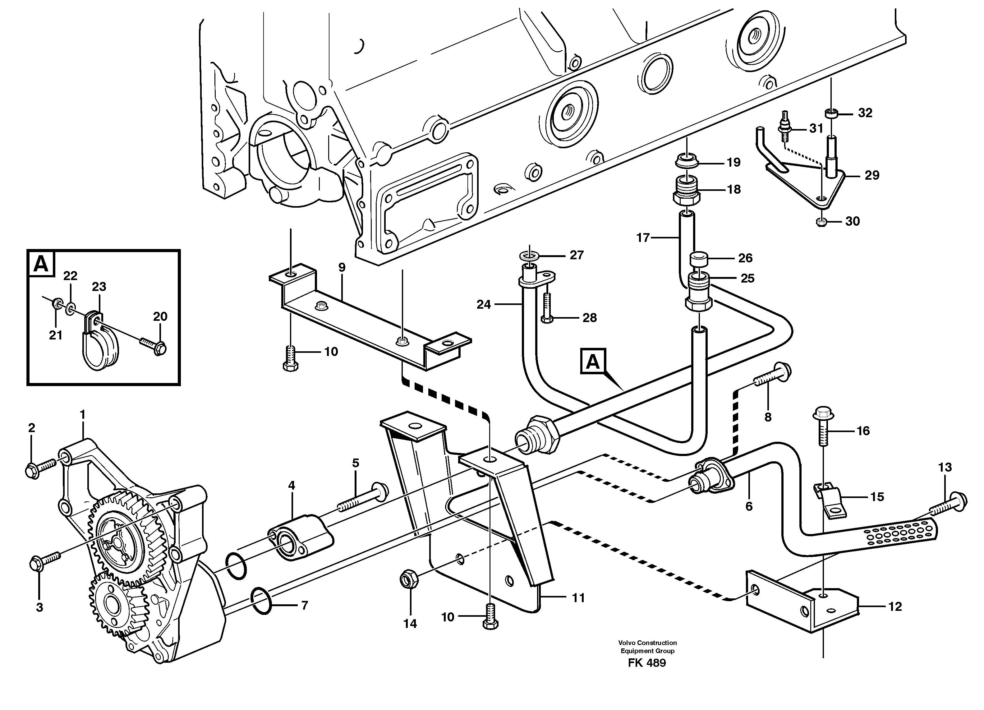 Lubricating oil system  TD 63 KHE — volvo parts diagram