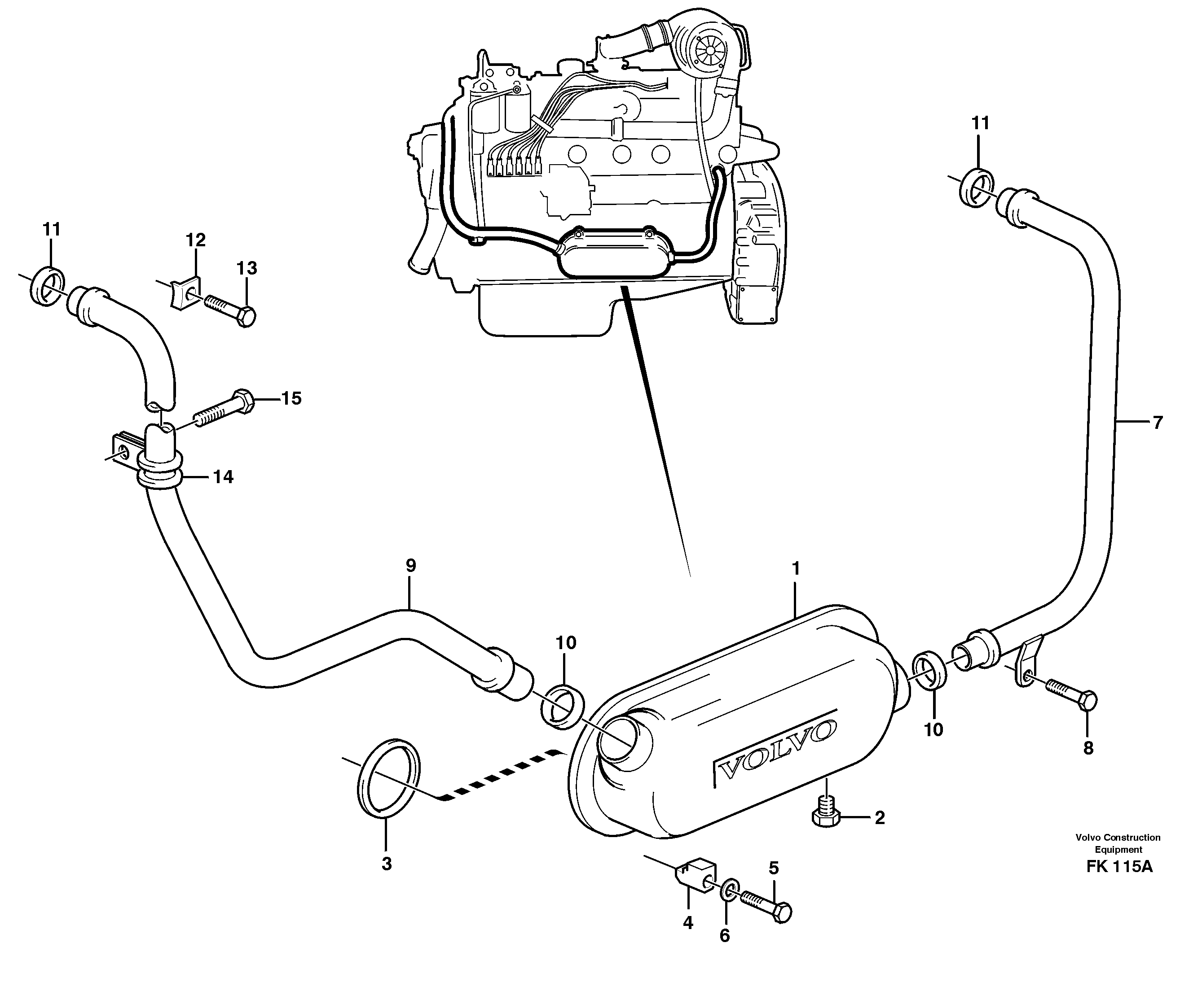 Oil cooler — volvo parts diagram