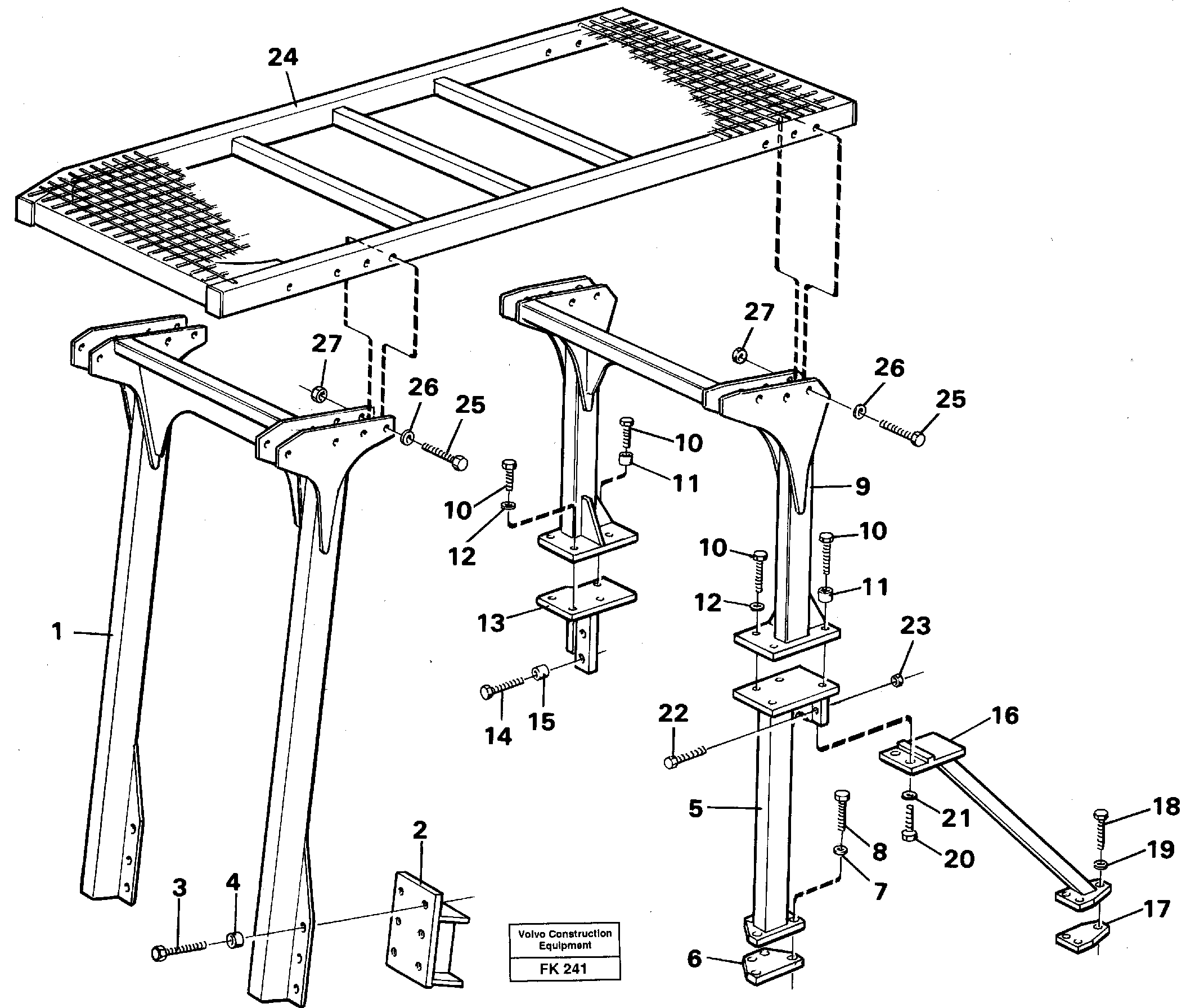 Protection over drivers cab  14261349 — volvo parts diagram