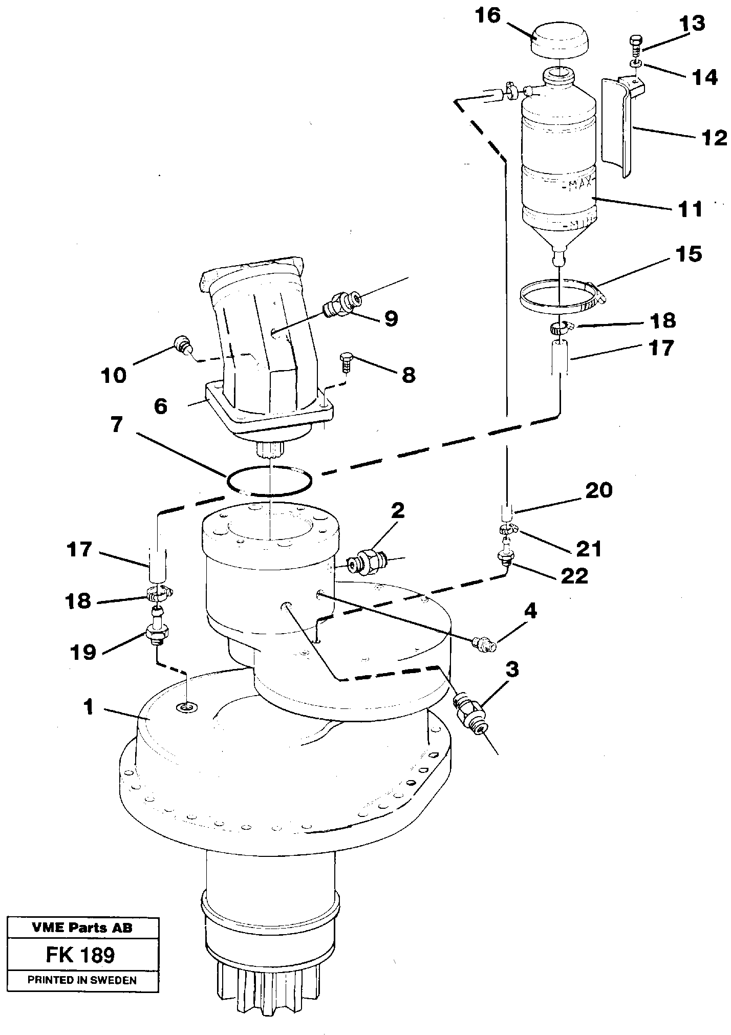 Slewing gear box, compl. — volvo parts diagram