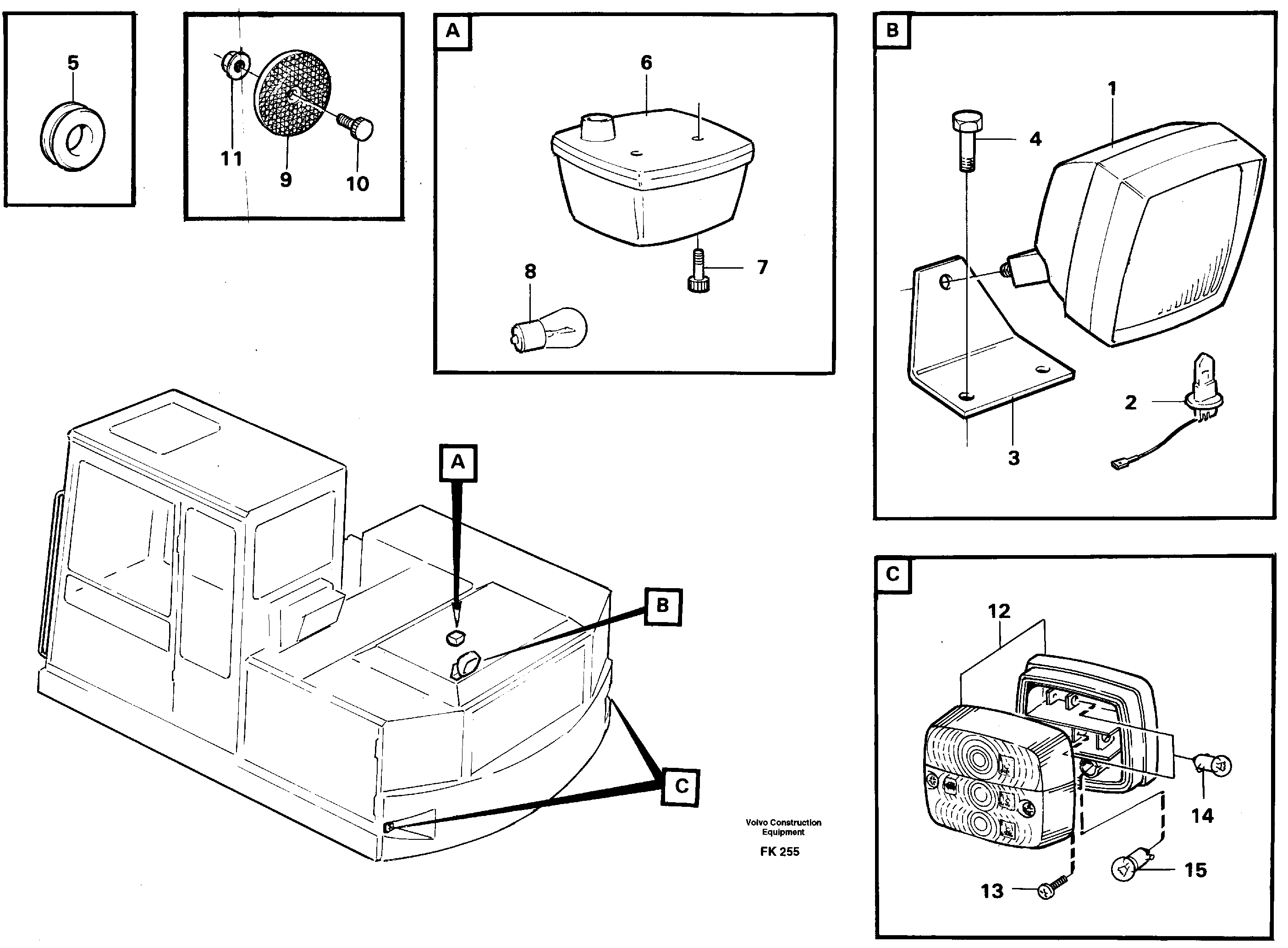 Lighting, rear — volvo parts diagram