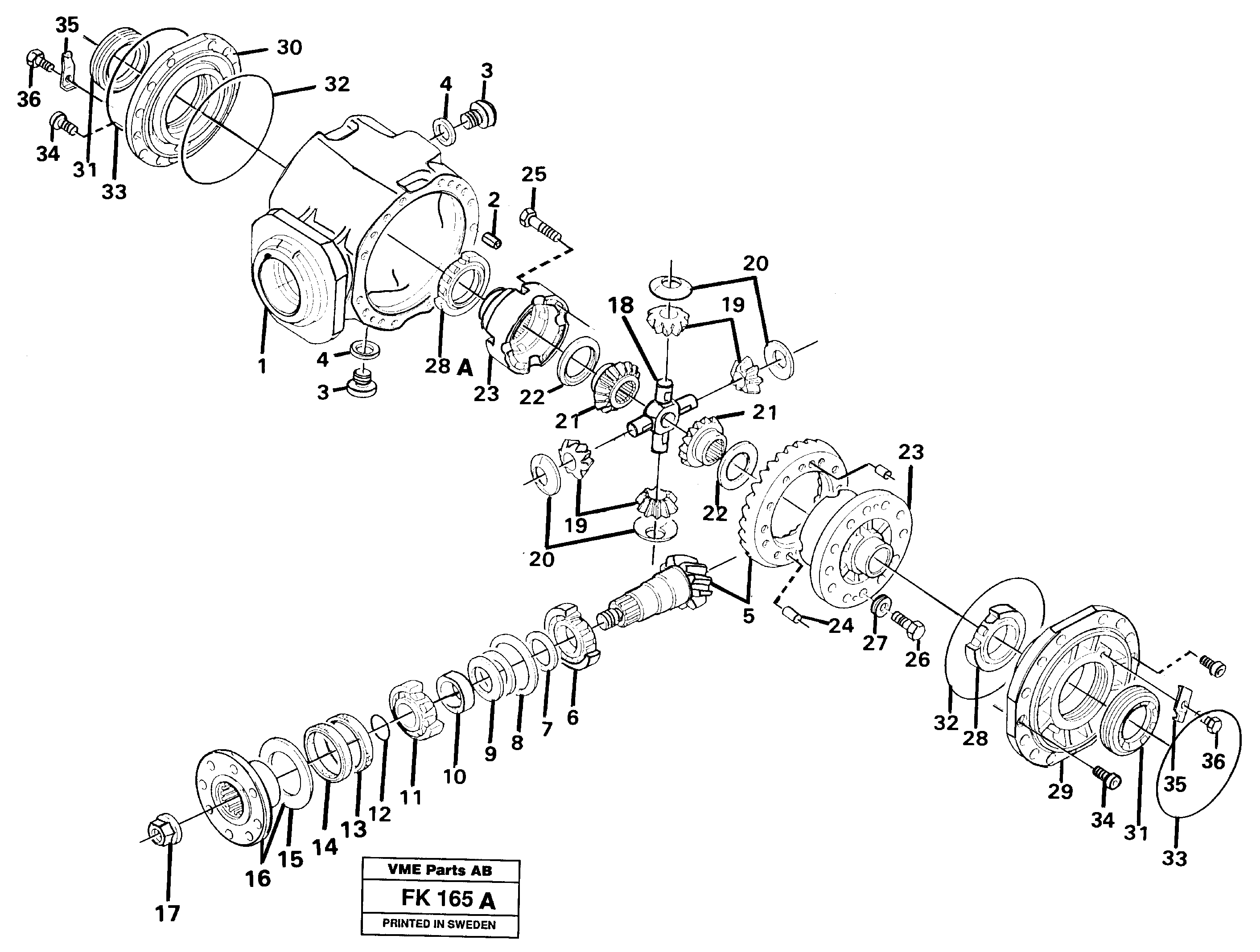 Differential, rear — volvo parts diagram